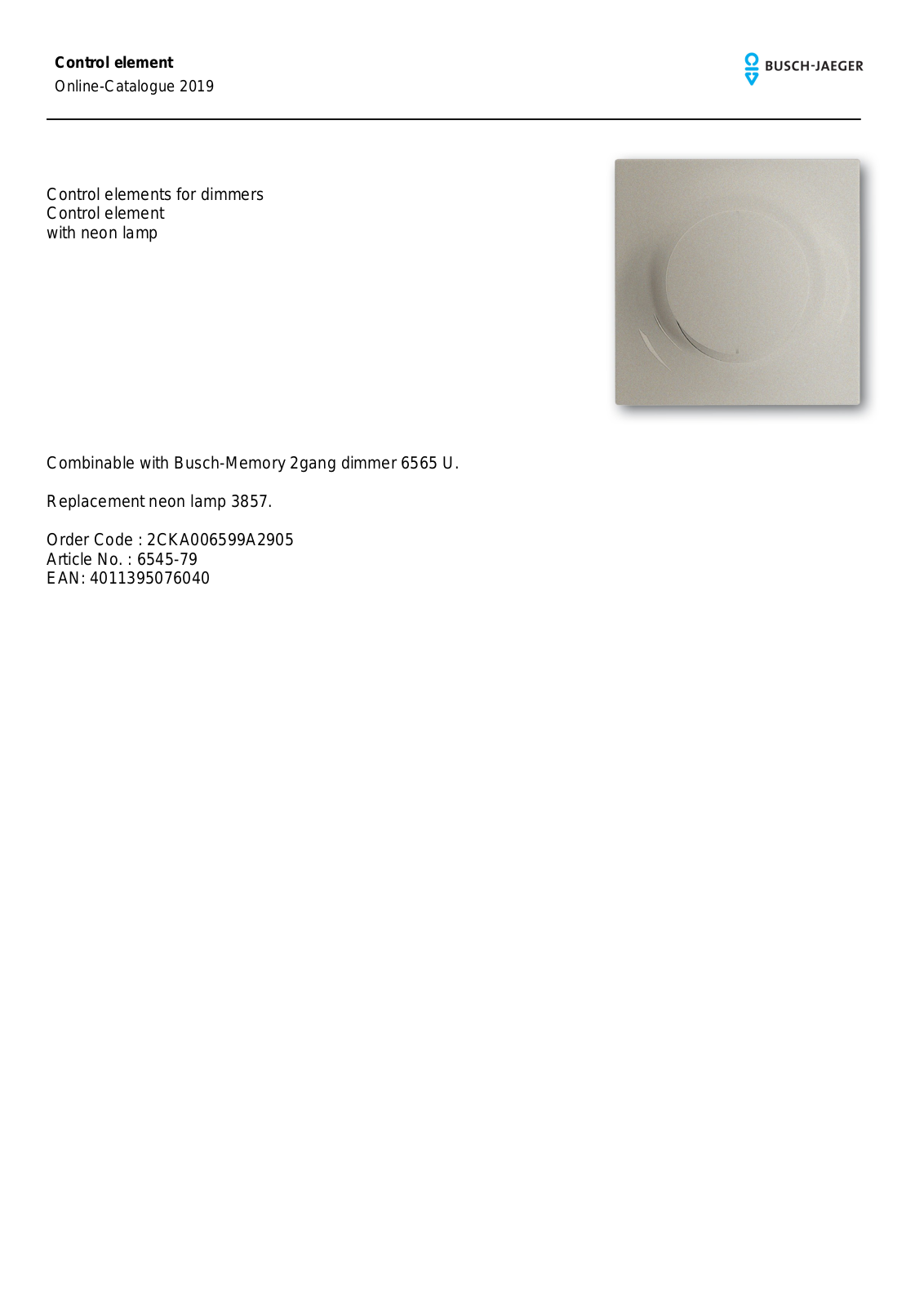 Busch-Jaeger 6545-79 User Manual - ManualMachine.com