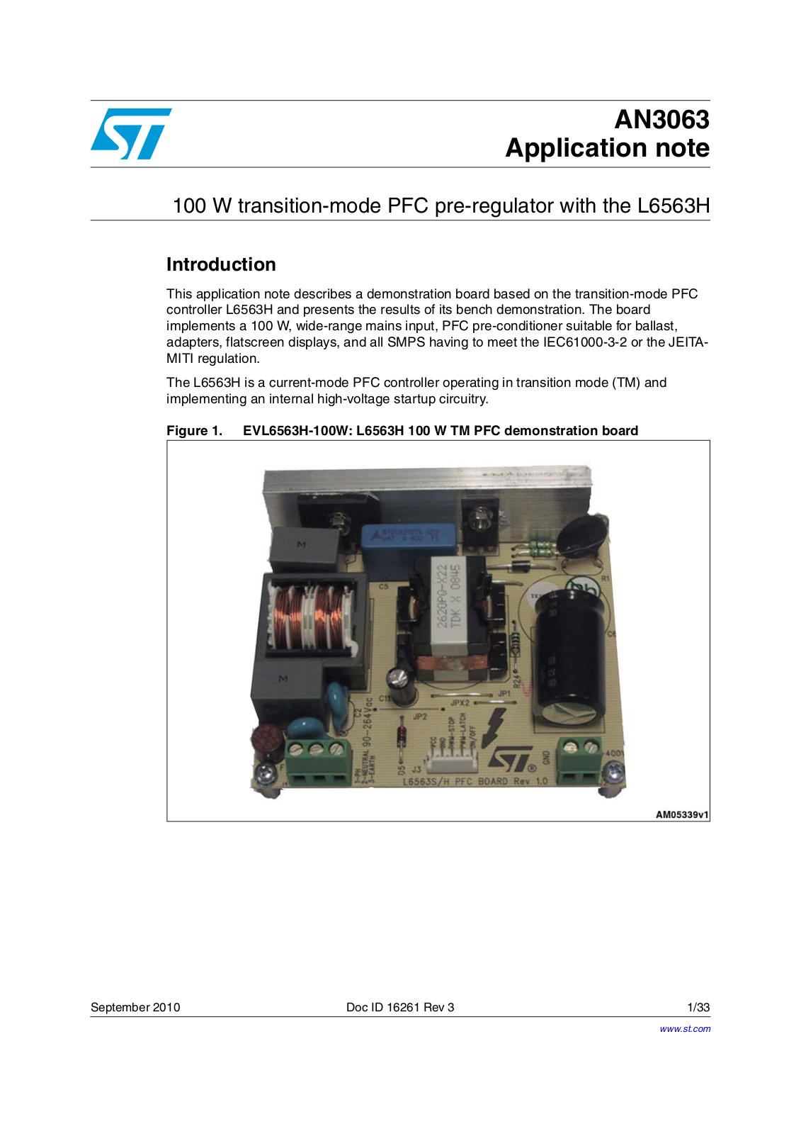 ST AN3063 Application note