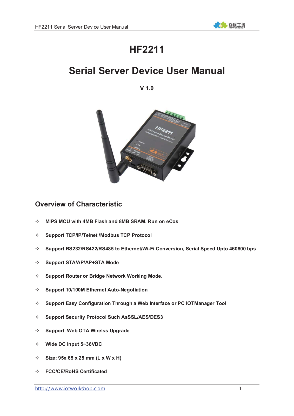 High Flying Electronics Technology HF2211 Users Manual