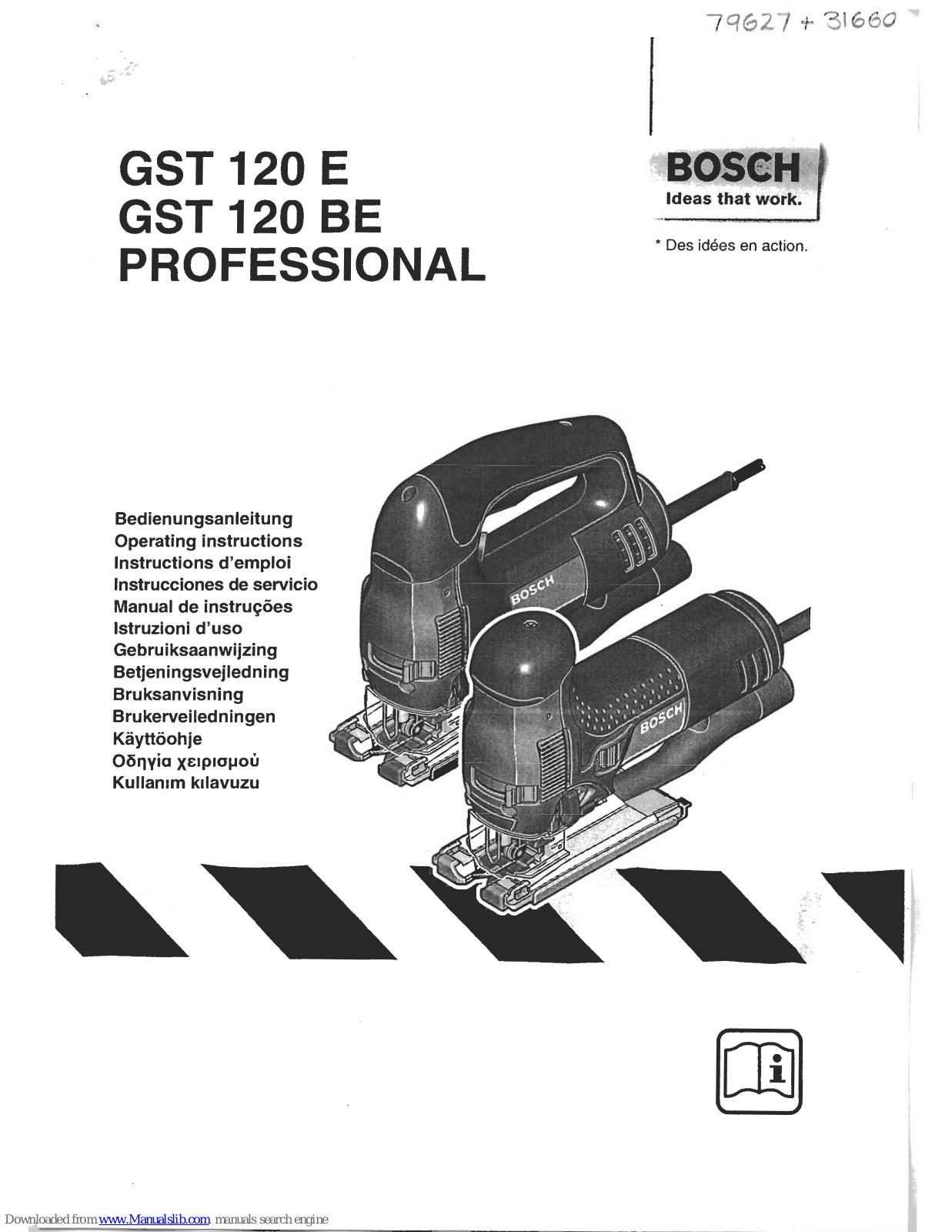 Bosch GST 120 E professional, GST 120 BE professional Operating Instructions Manual