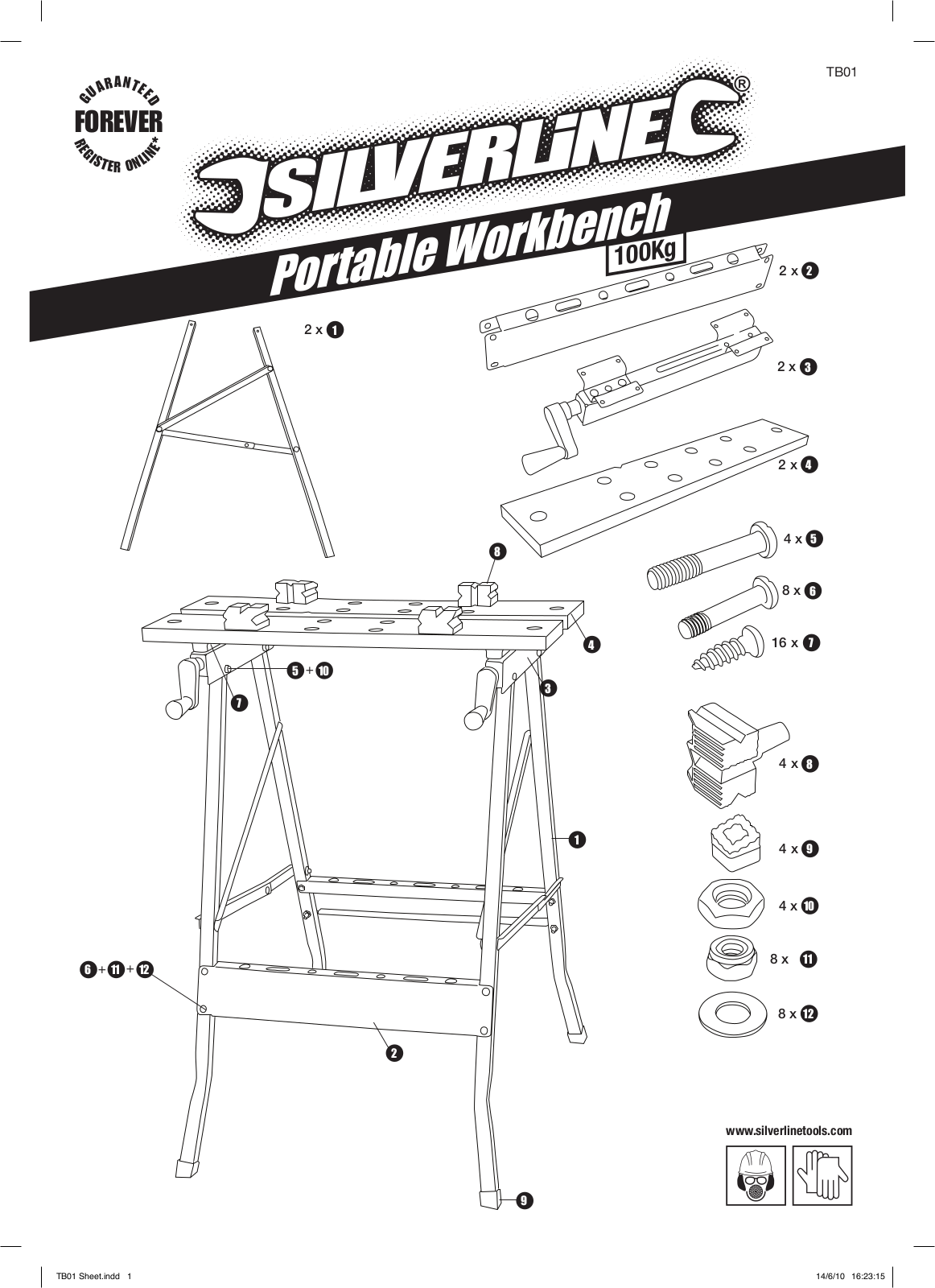 Silverline Portable Workbench User Manual