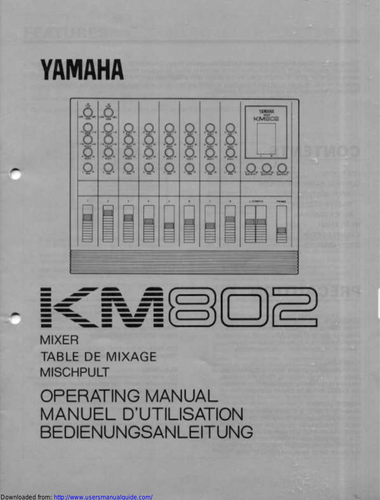 Yamaha Audio KM802 User Manual