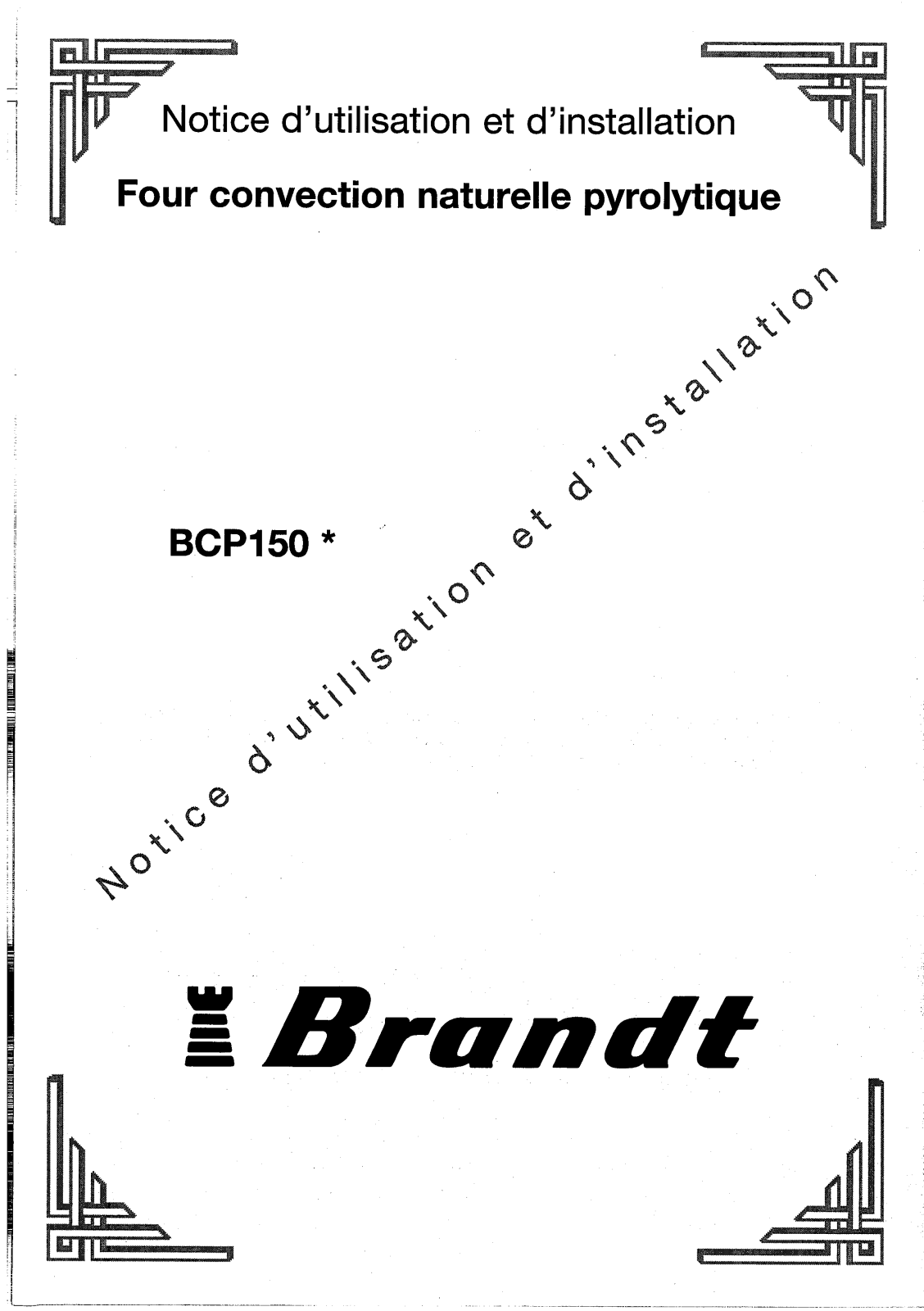 BRANDT BCP150 User Manual