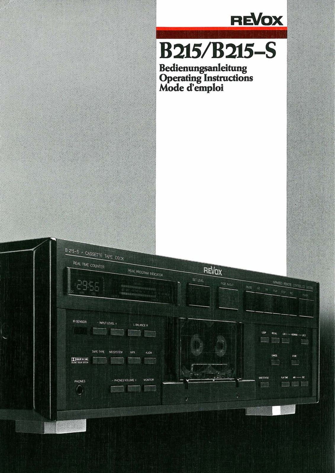 Revox B-215 Owners manual