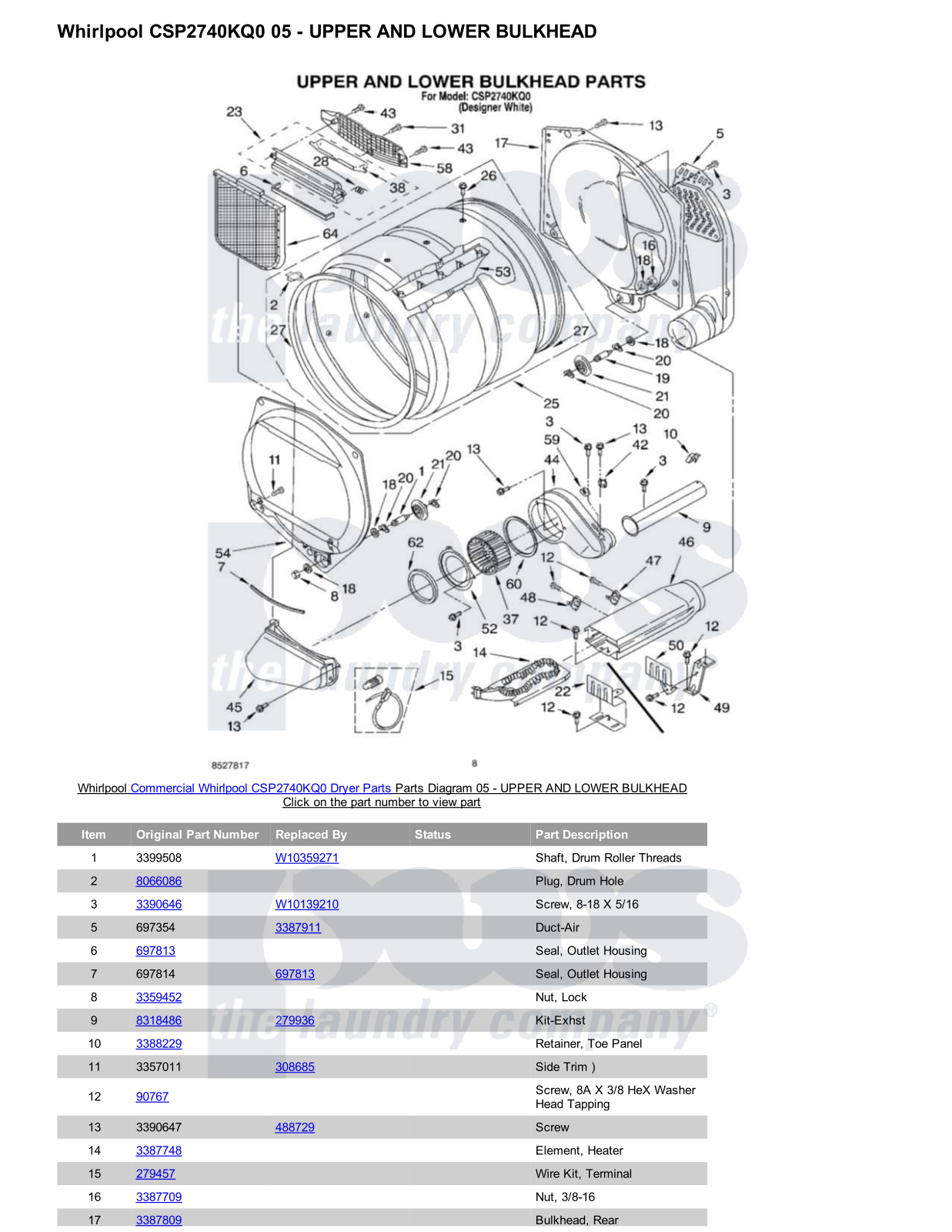 Whirlpool CSP2740KQ0 Parts Diagram