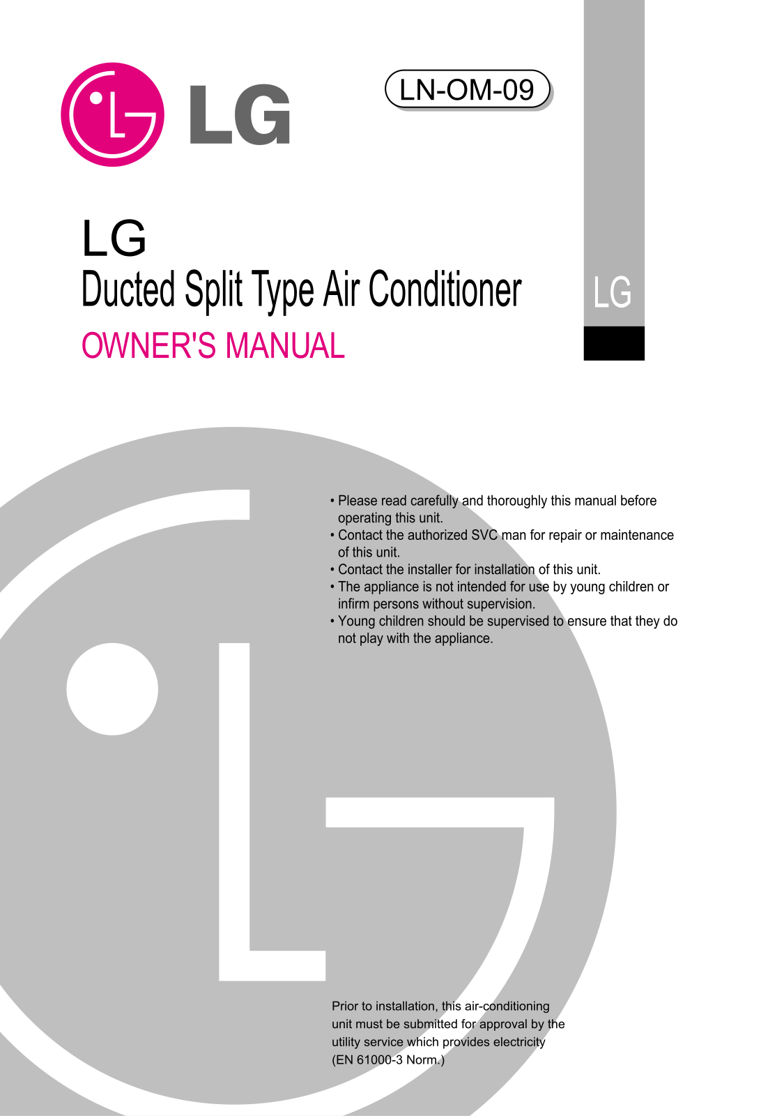 LG TNNC0608SA0, TNNC0362SA0 Owner’s Manual