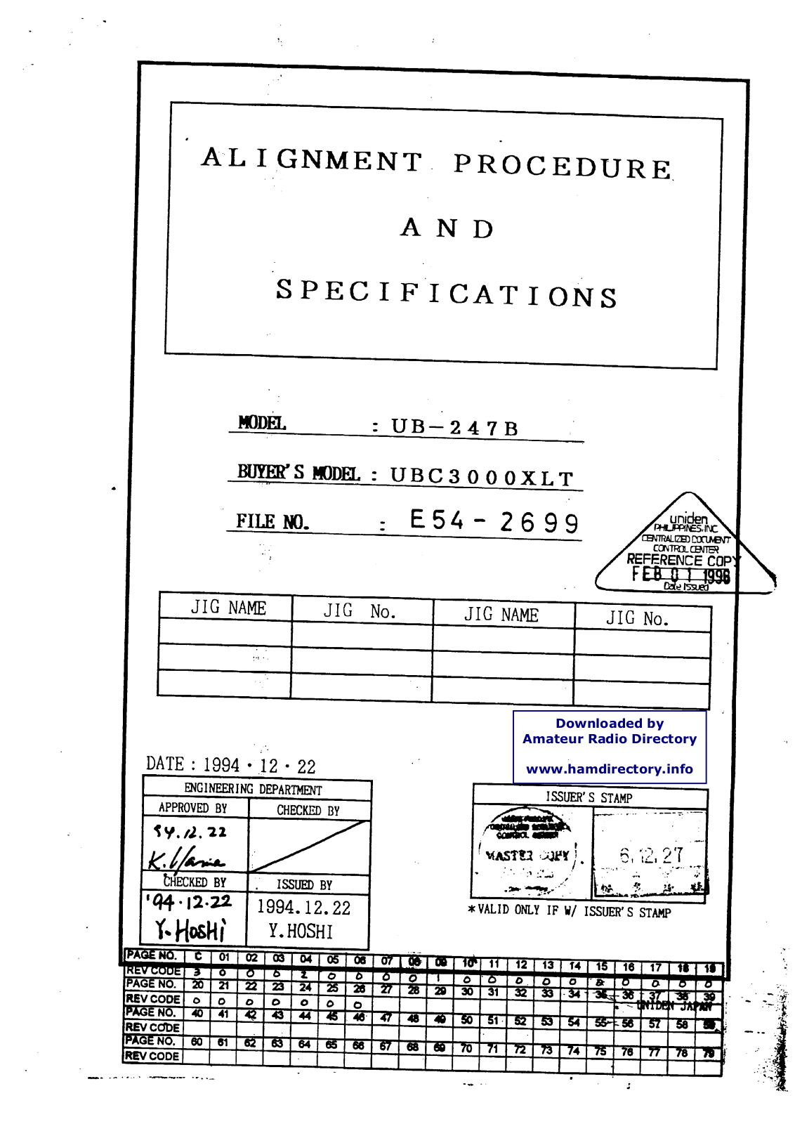 Uniden UBC3000xlt User Manual