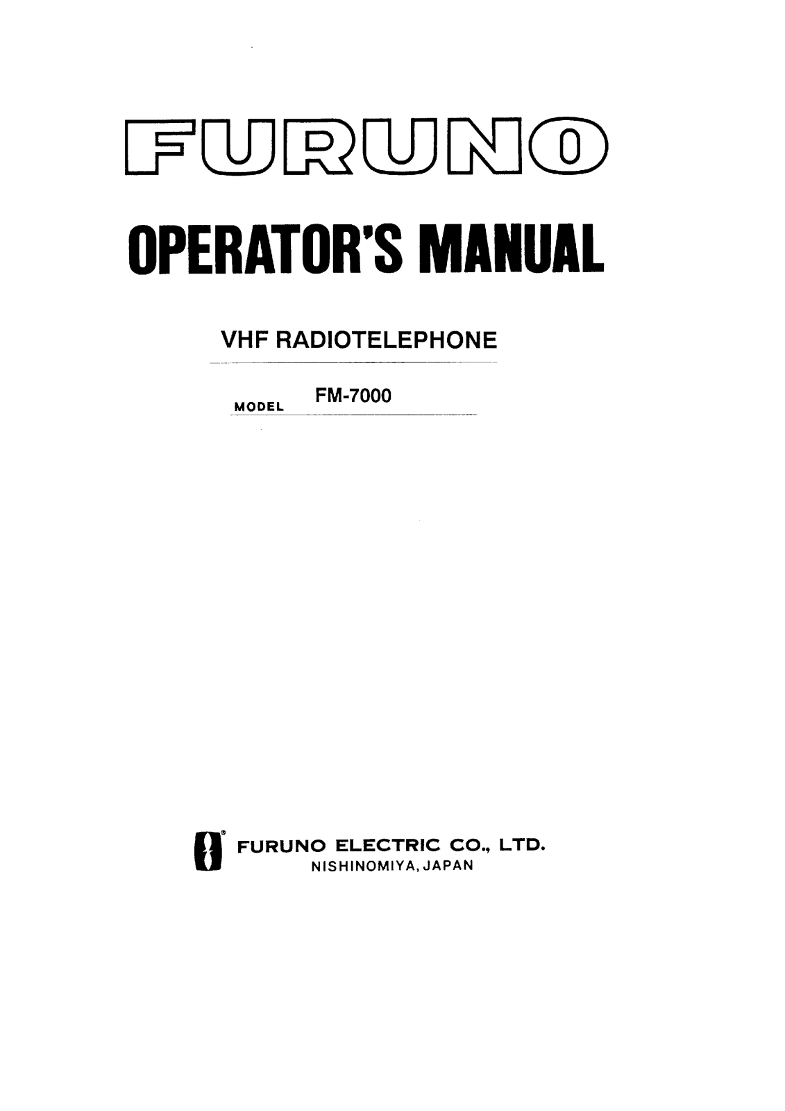 Furuno FM-7000 User Manual