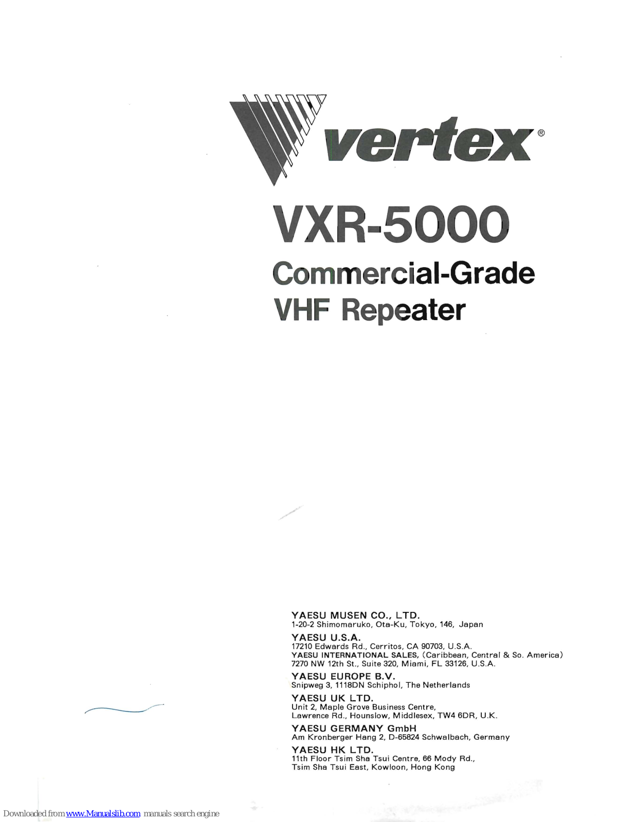 Vertex VXR-5000 User Manual - ManualMachine.com