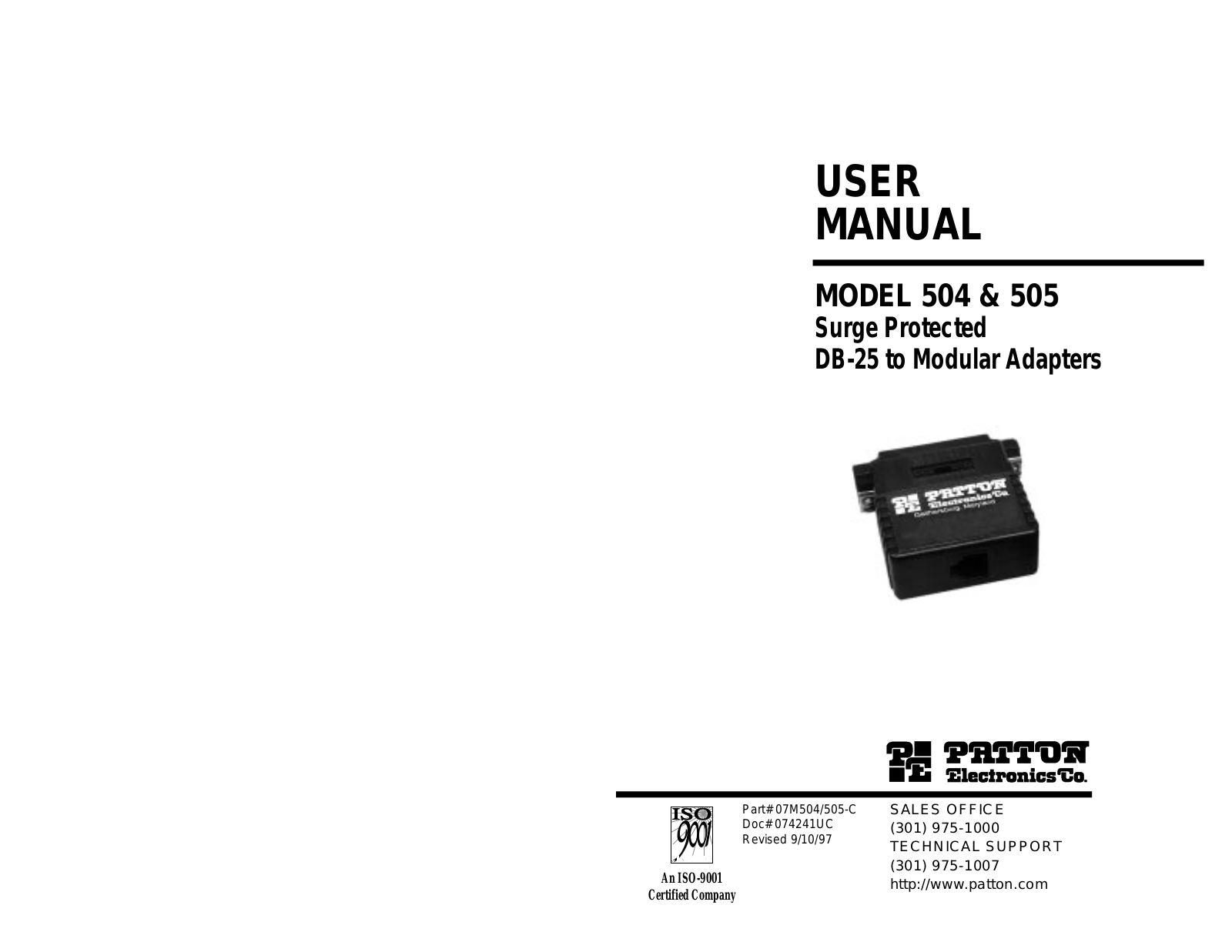 Patton 504, 505 User Manual