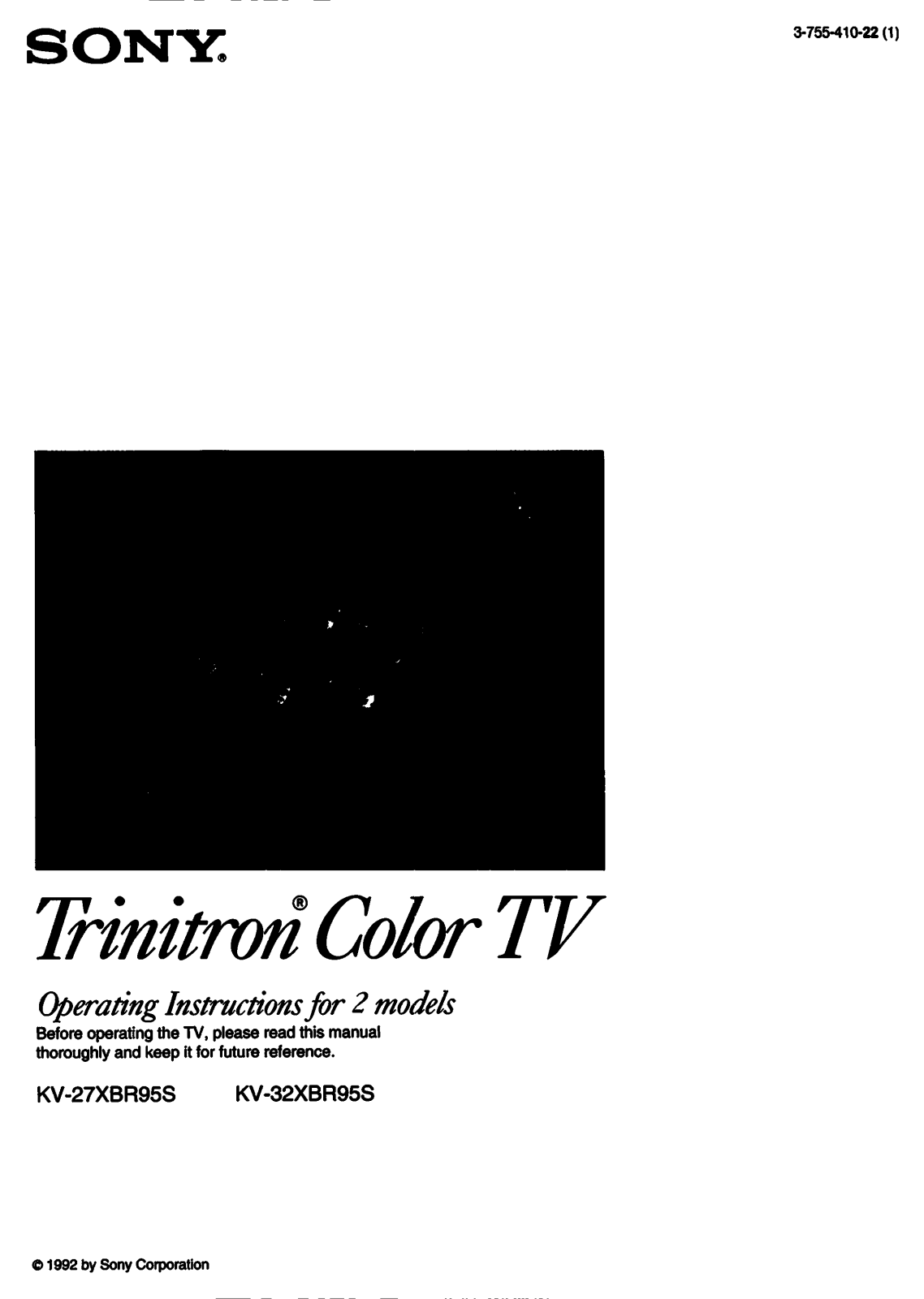 Sony kv-27xbr95s, kv-32xbr95s Operating Manual