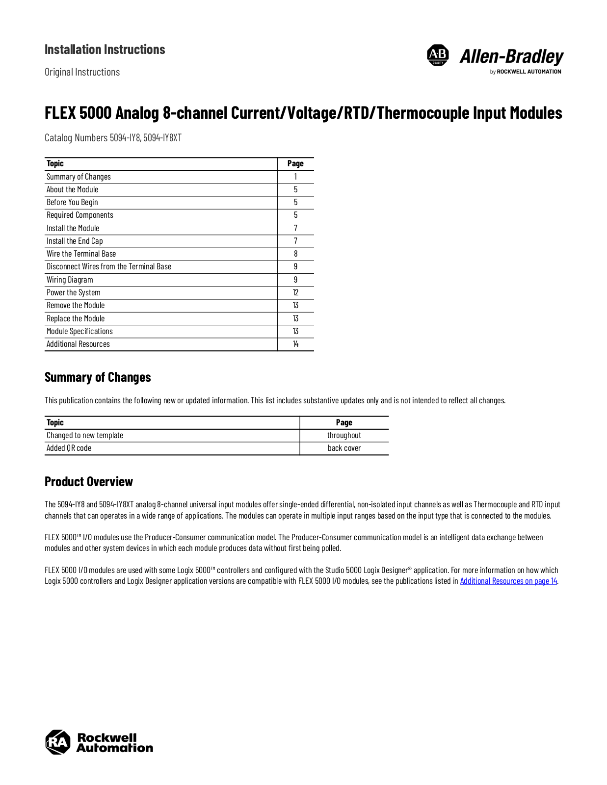 Rockwell Automation FLEX 5000 Installation Manual