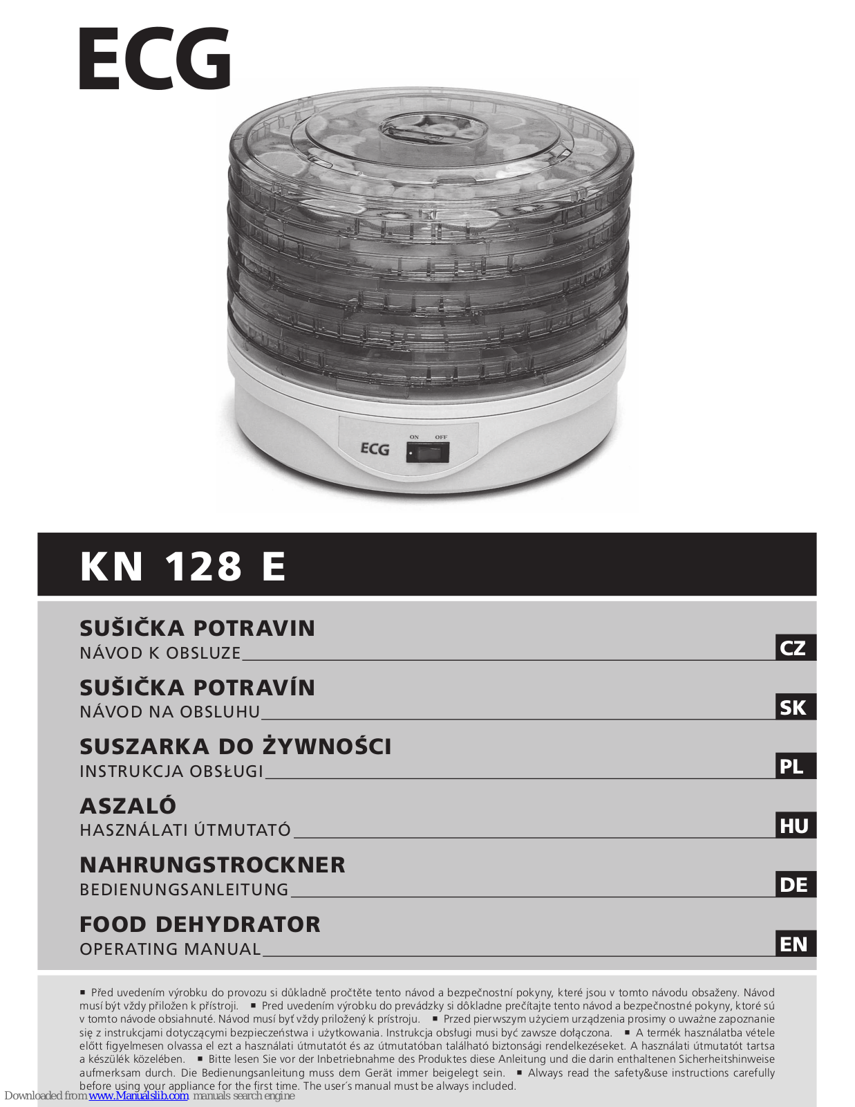 ECG KN 128 E Operating Manual