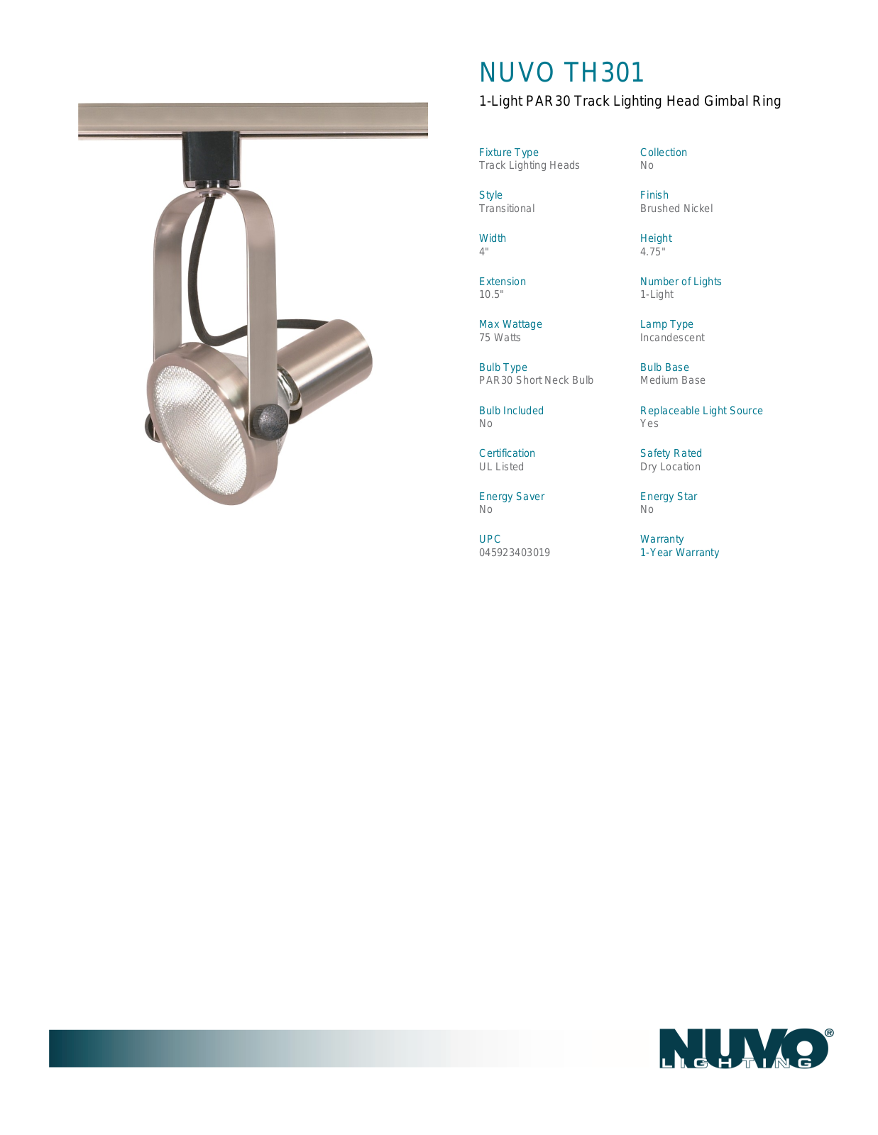 Nuvo Lighting OUV2883 Specifications - ManualMachine.com