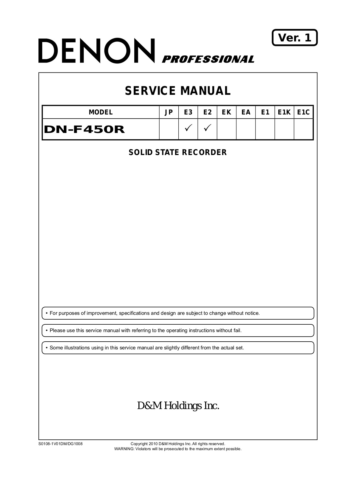 Denon DN-F450R Service Manual