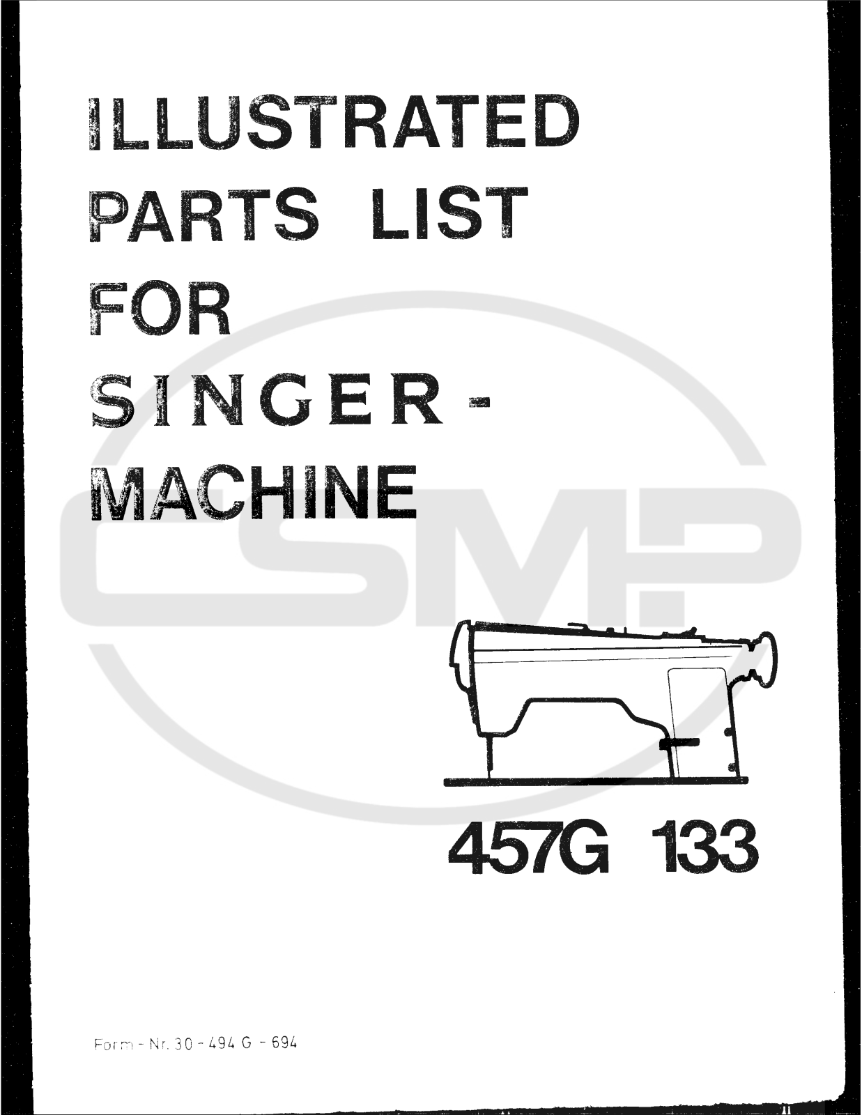 Singer 457G133 Parts Book