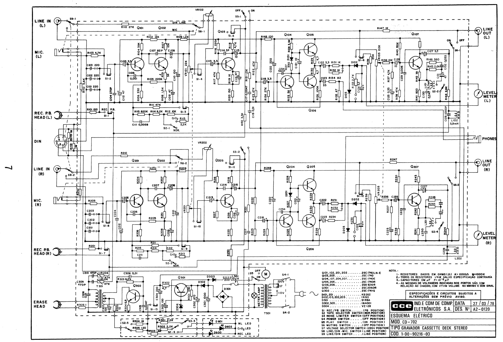 CCE CD-702 Schematic