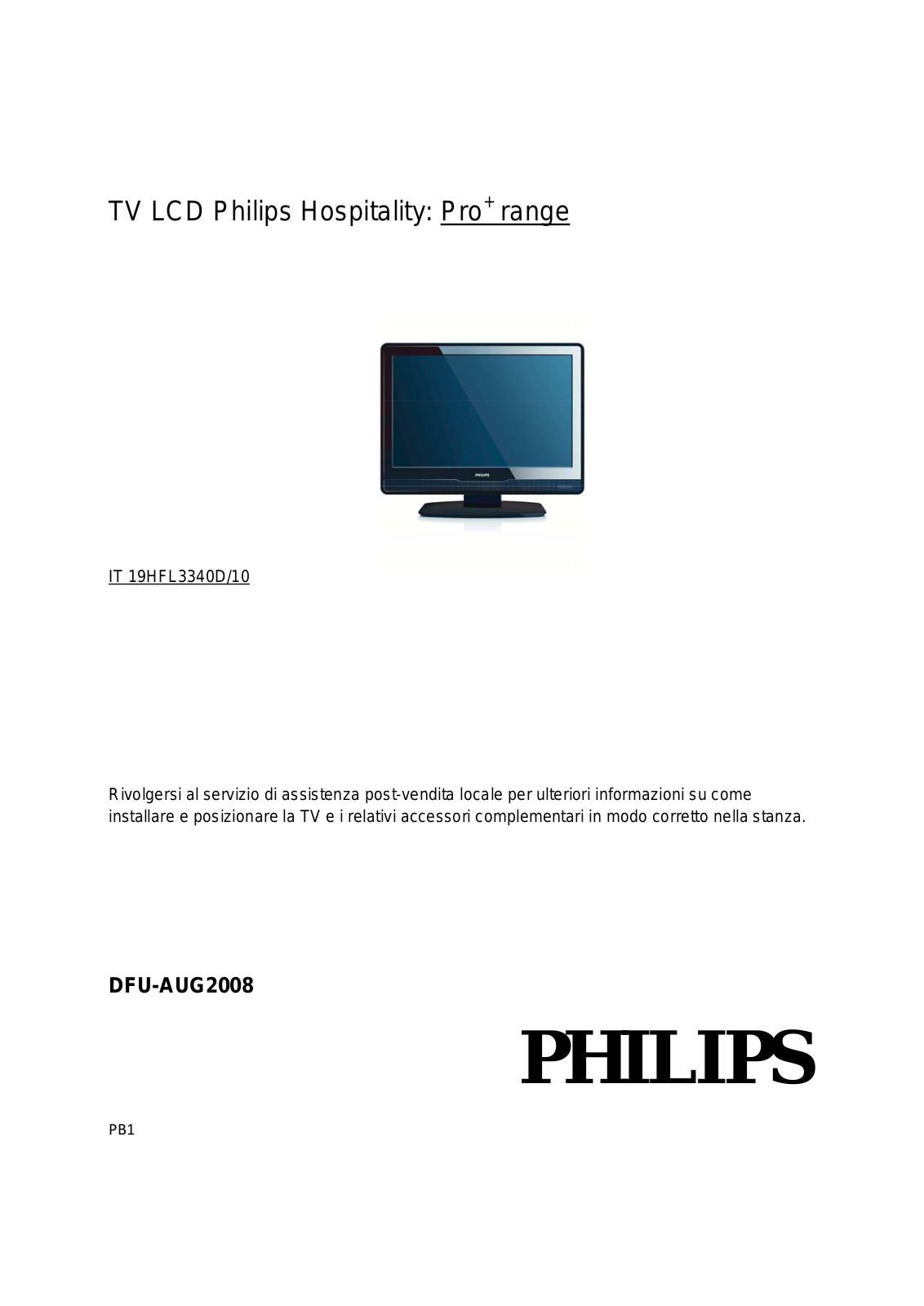 Philips 19HFL3340D User Manual