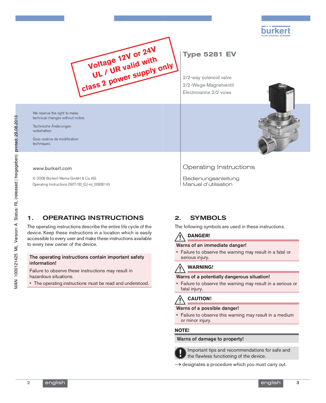 Burkert 5281 User Manual