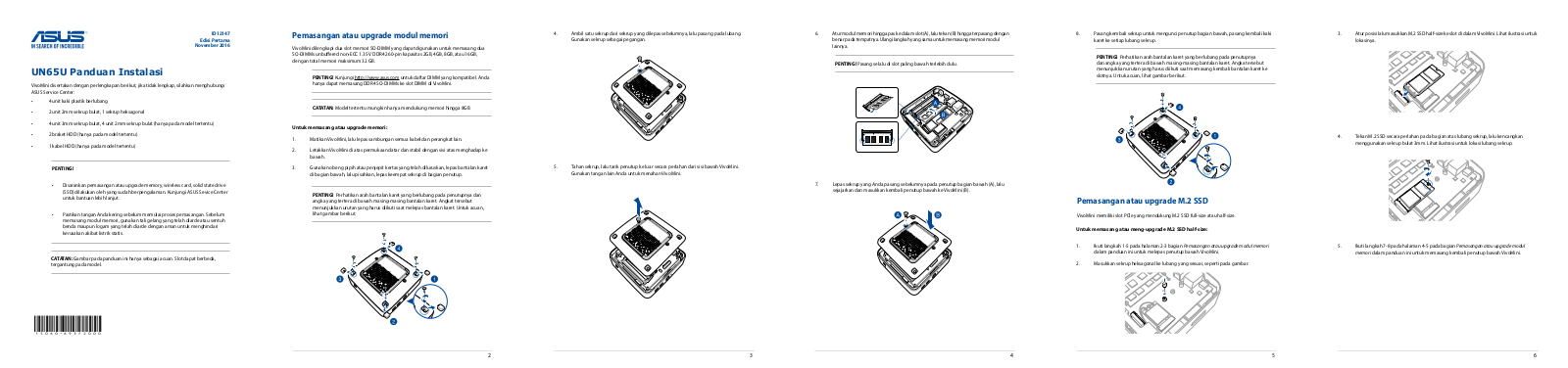 Asus UN65U Installation Guide