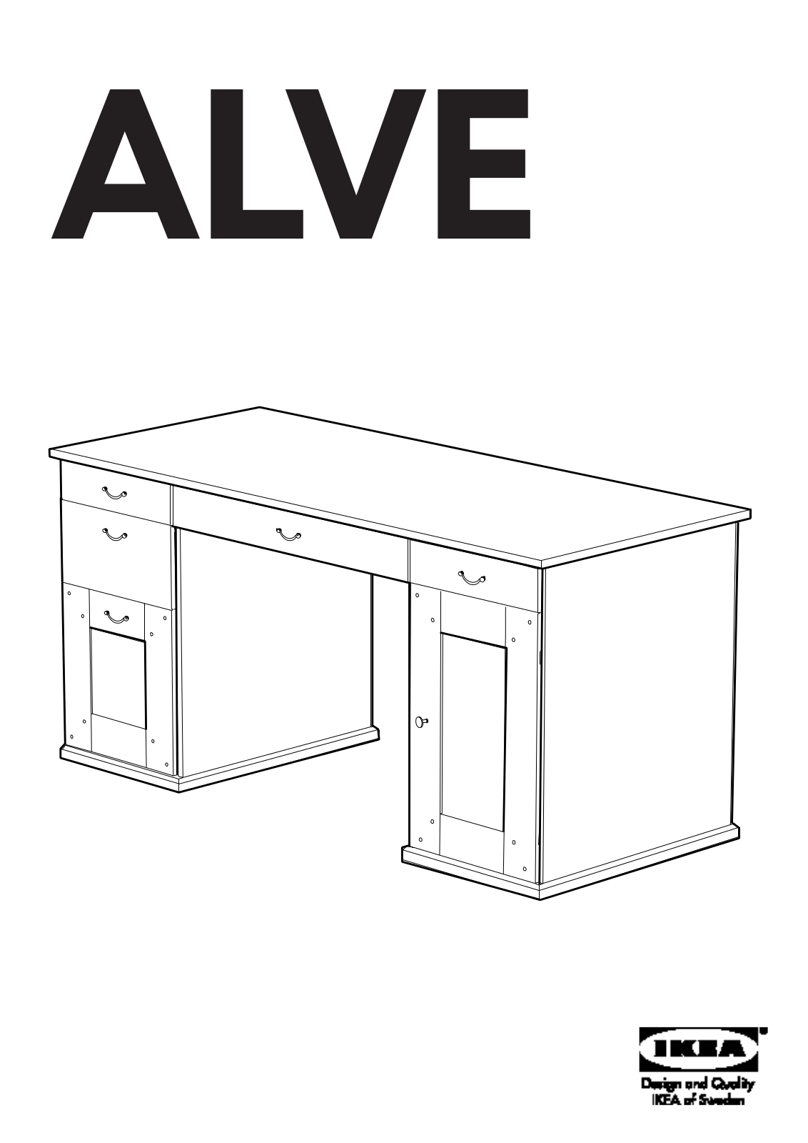 IKEA ALVE DESK 59 7-8X25 5-8 ANTI Assembly Instruction