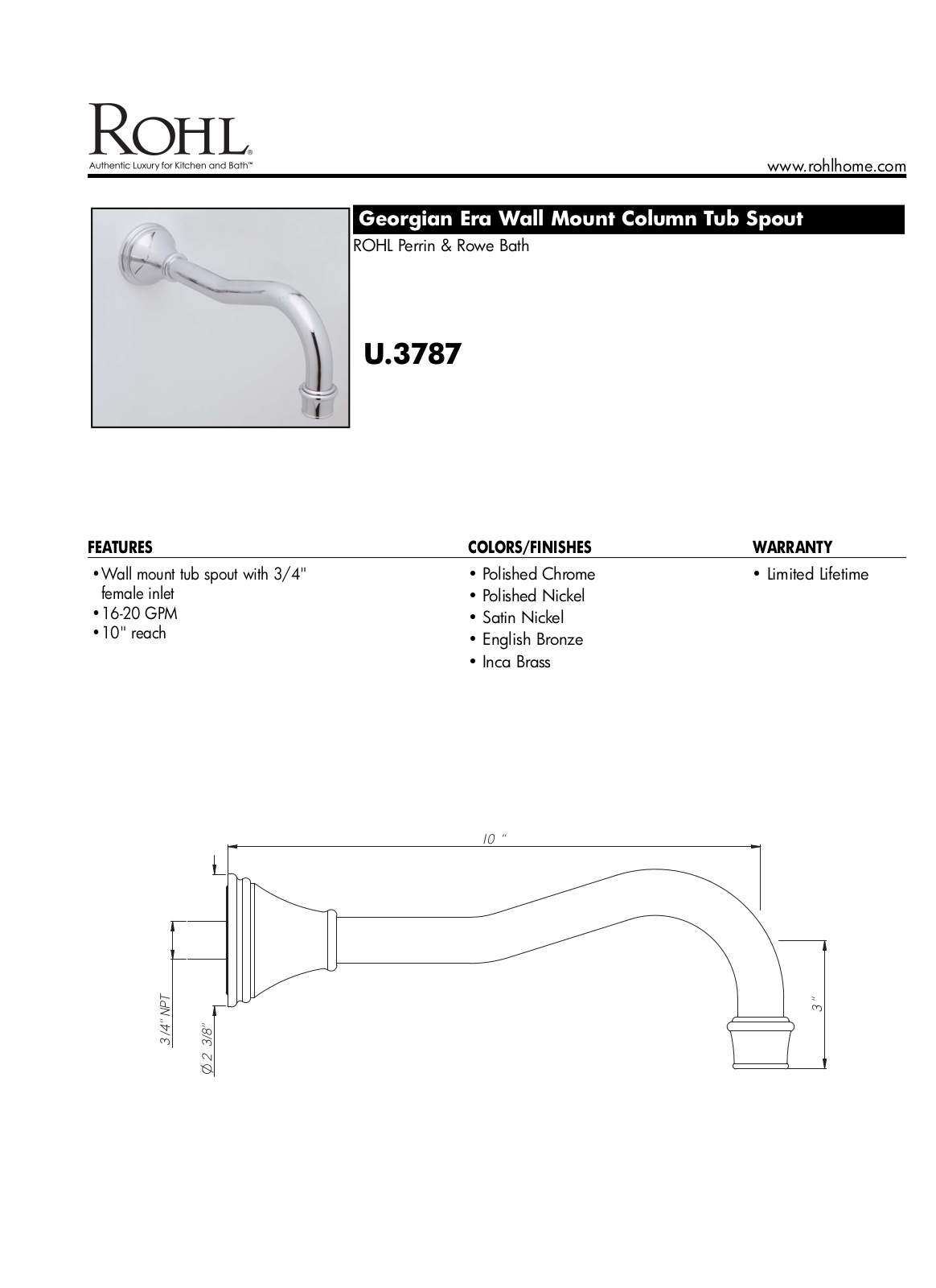 Perrin & Rowe PRWE1159 Specifications - ManualMachine.com