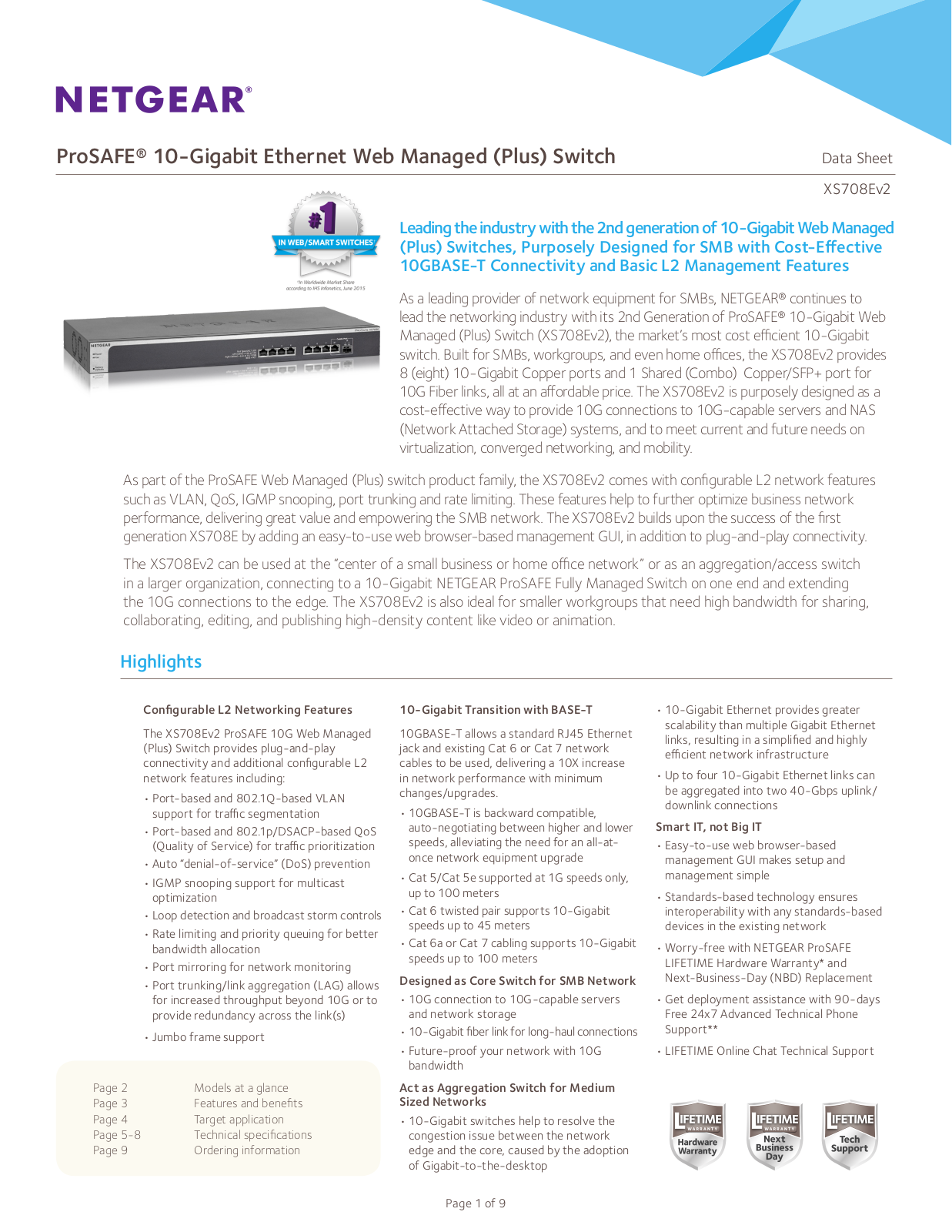 Netgear XS708E-200NES Product Data Sheet