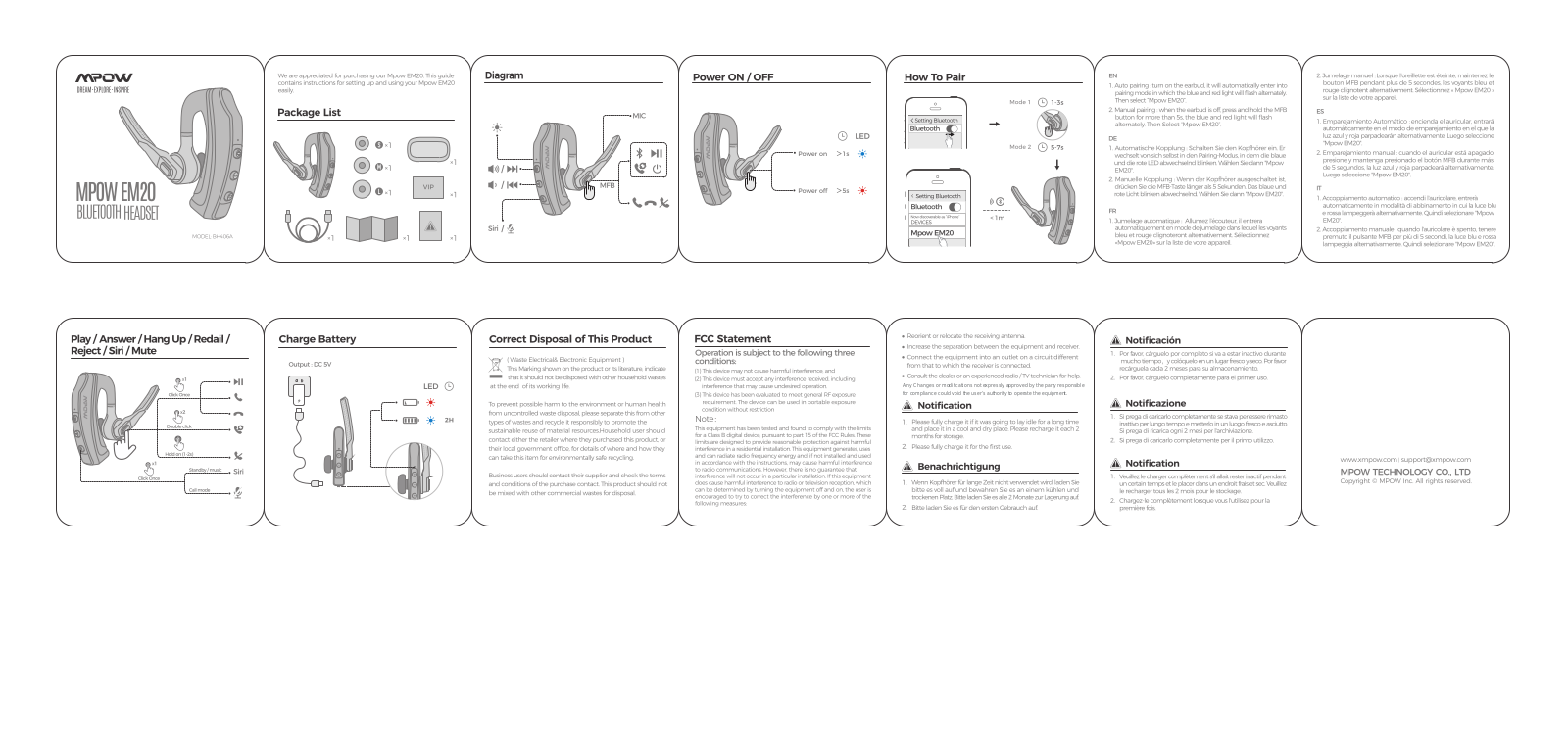 MPOW TECHNOLOGY BH406A User Manual