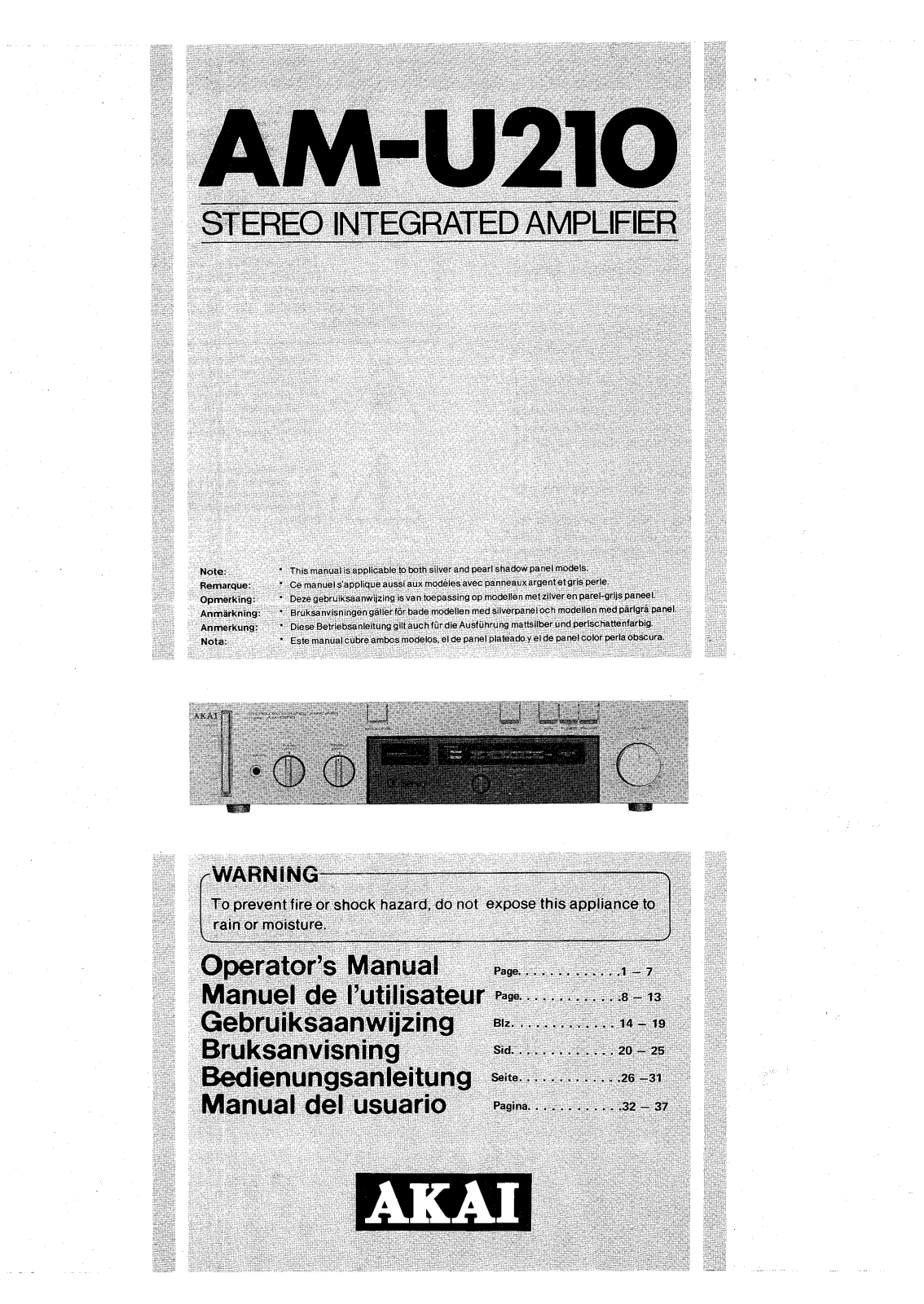 Akai AM-U210 Owners Manual