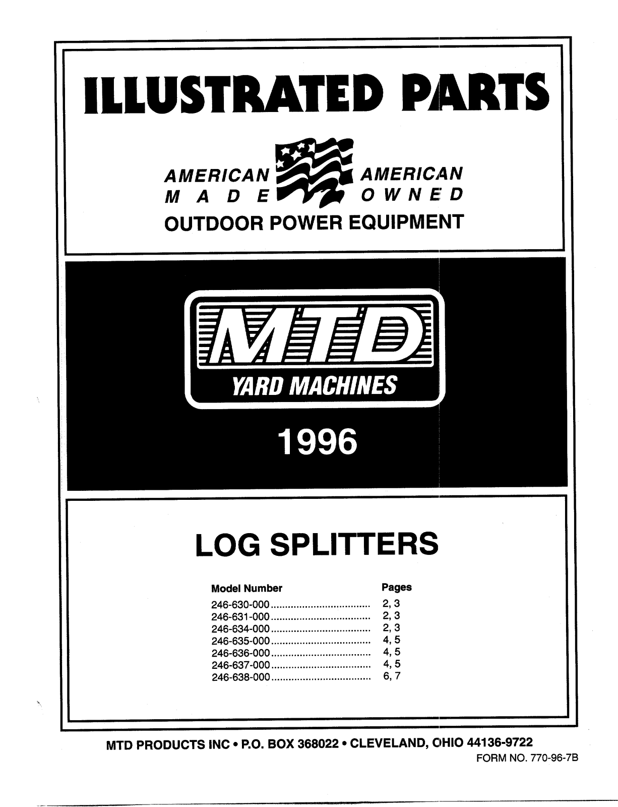 MTD 246-634-000, 246-636-000, 246-637-000, 246-631-000, 246-630-000 User Manual