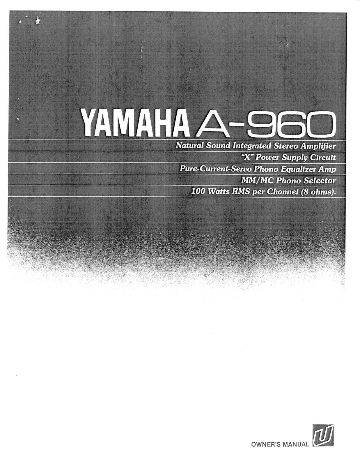 Yamaha A-960 OPERATOR MANUAL