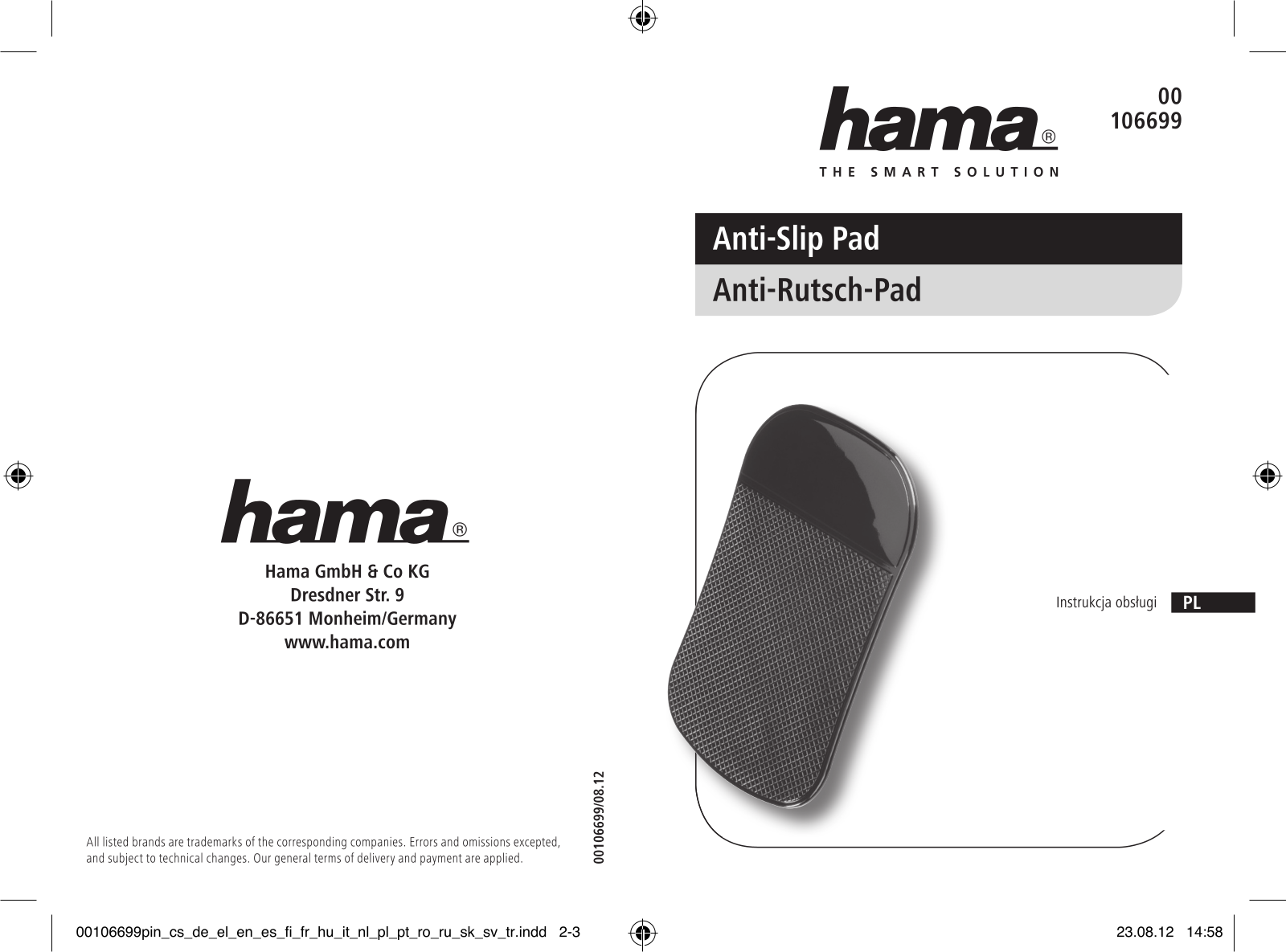 Hama Anti-Slip Pad User guide