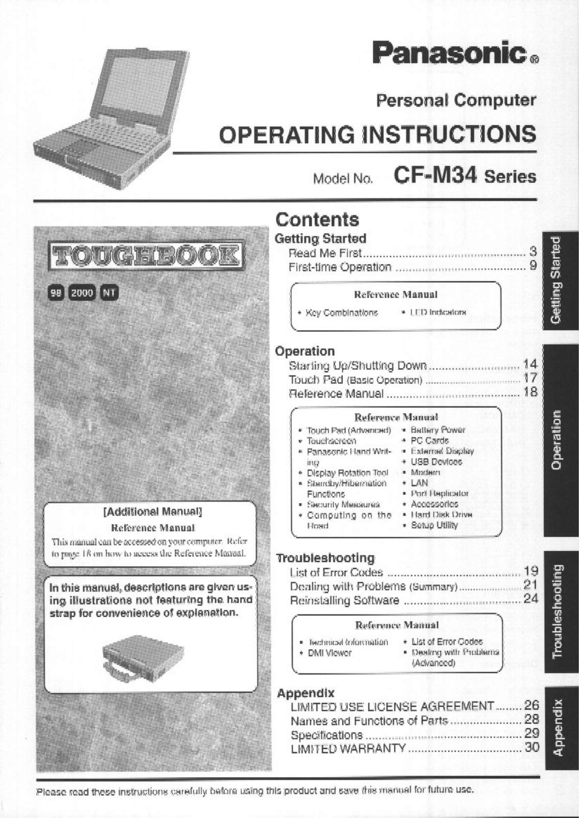 Panasonic cf-m34npfzpm Operation Manual