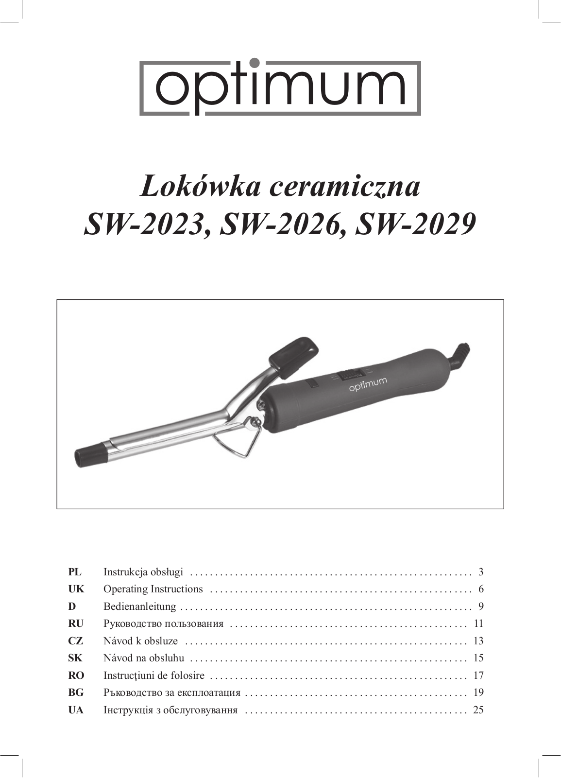 OPTIMUM SW-2026, SW-2029, SW-2023 User guide - ManualMachine.com