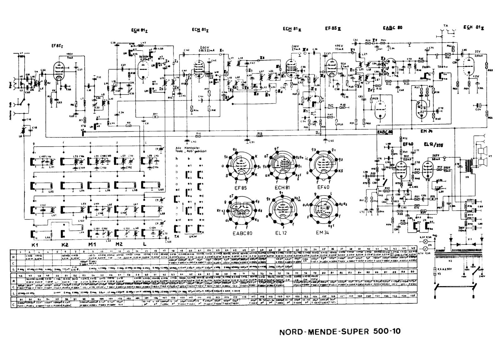 Nordmende Super-500-10 Schematic