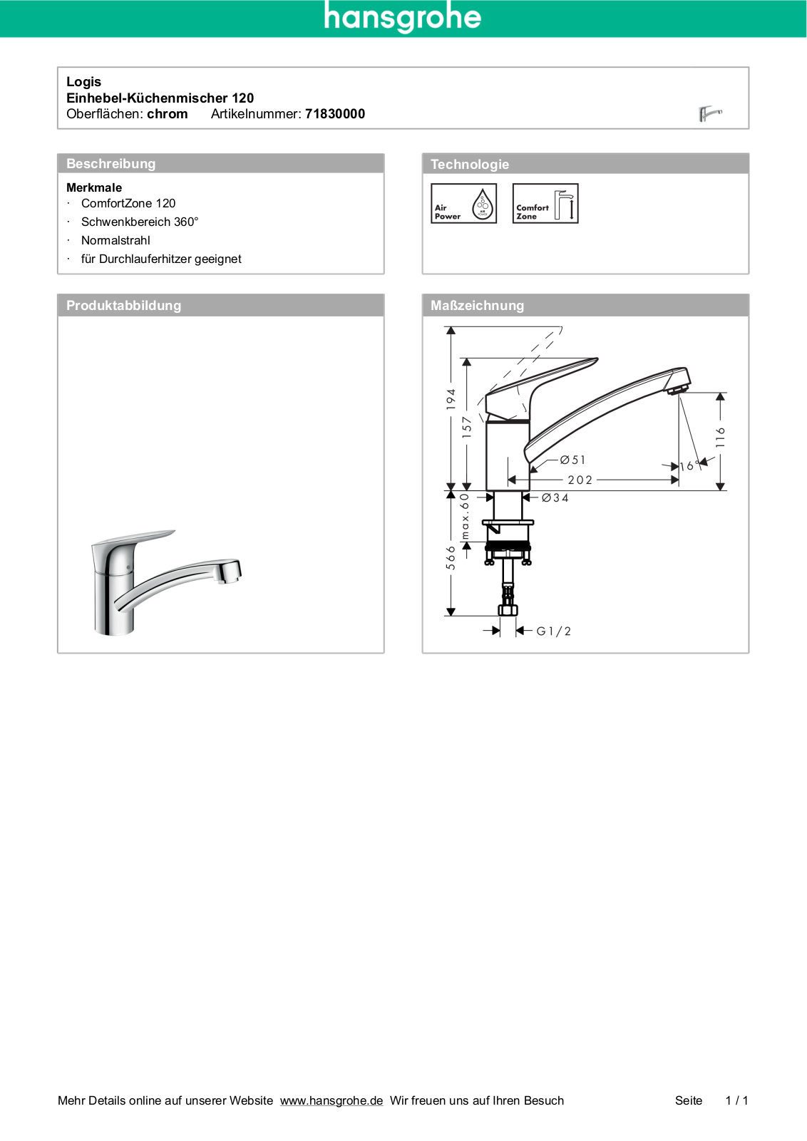 grohe 71830000 Service Manual