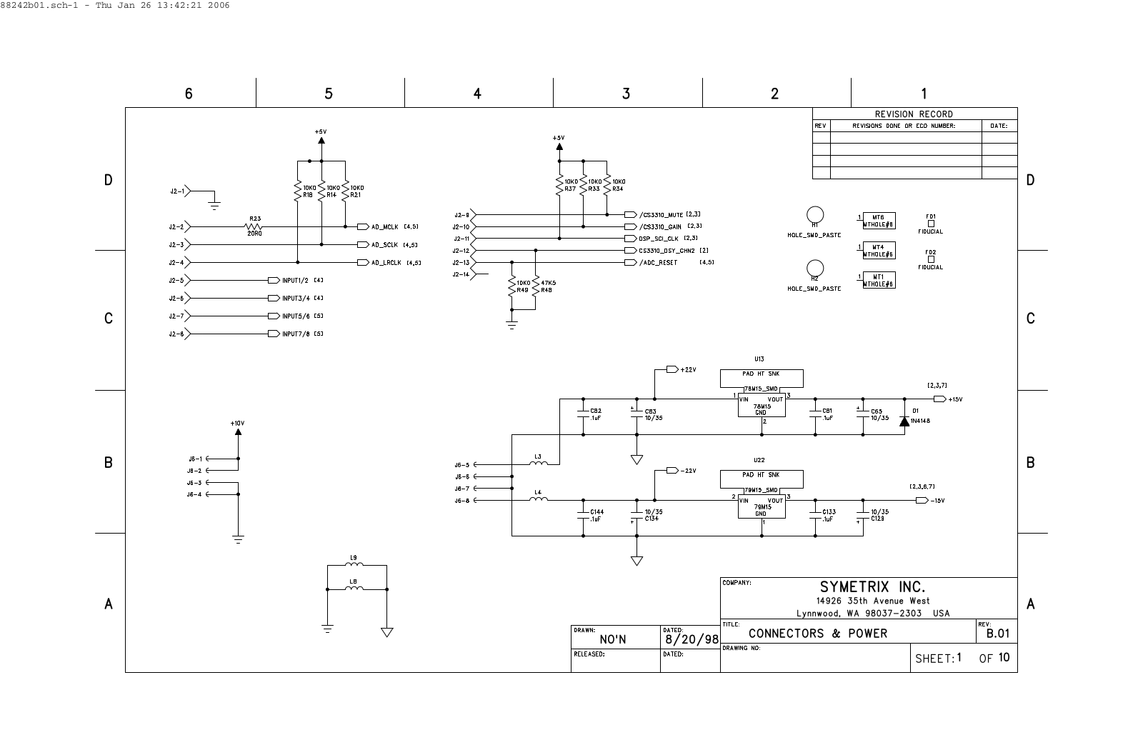 Symetrix 8824 Input Board Schematic