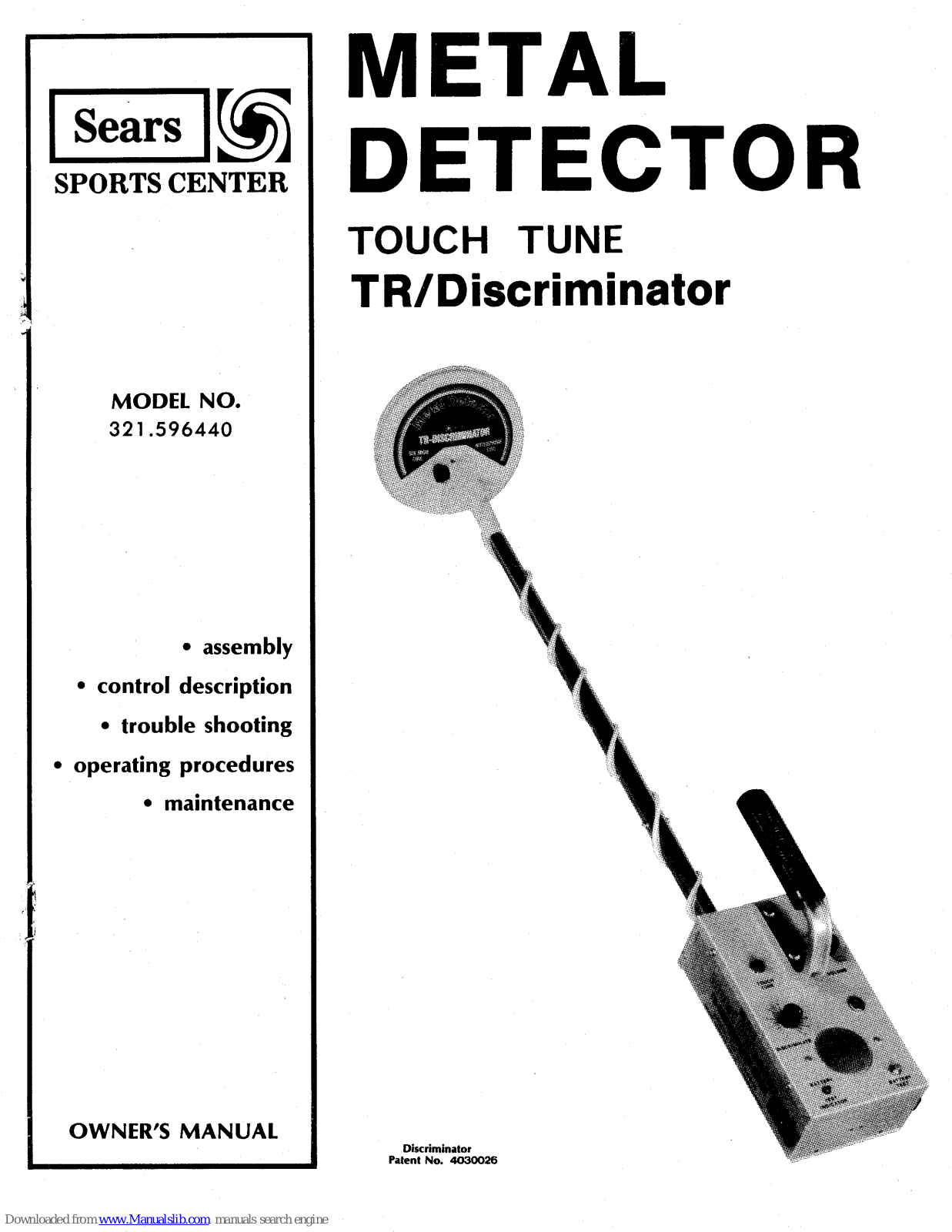 Sears 321.596440 Owner's Manual