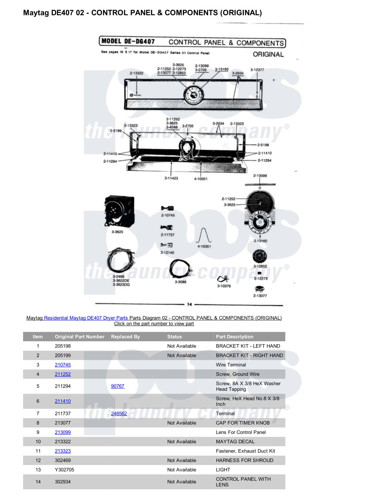 Maytag DE407 Parts Diagram