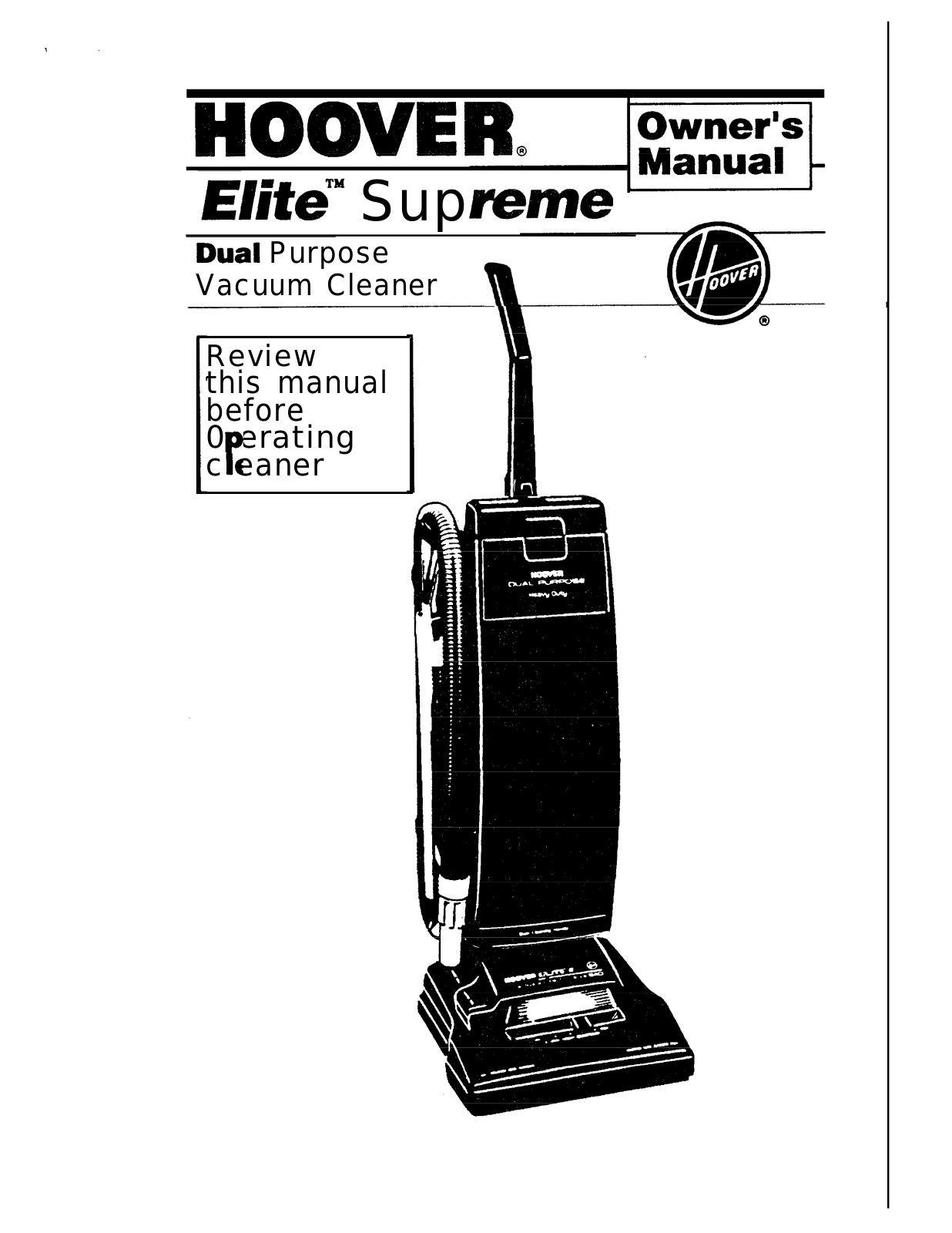 Hoover S1223, S1211 User Manual