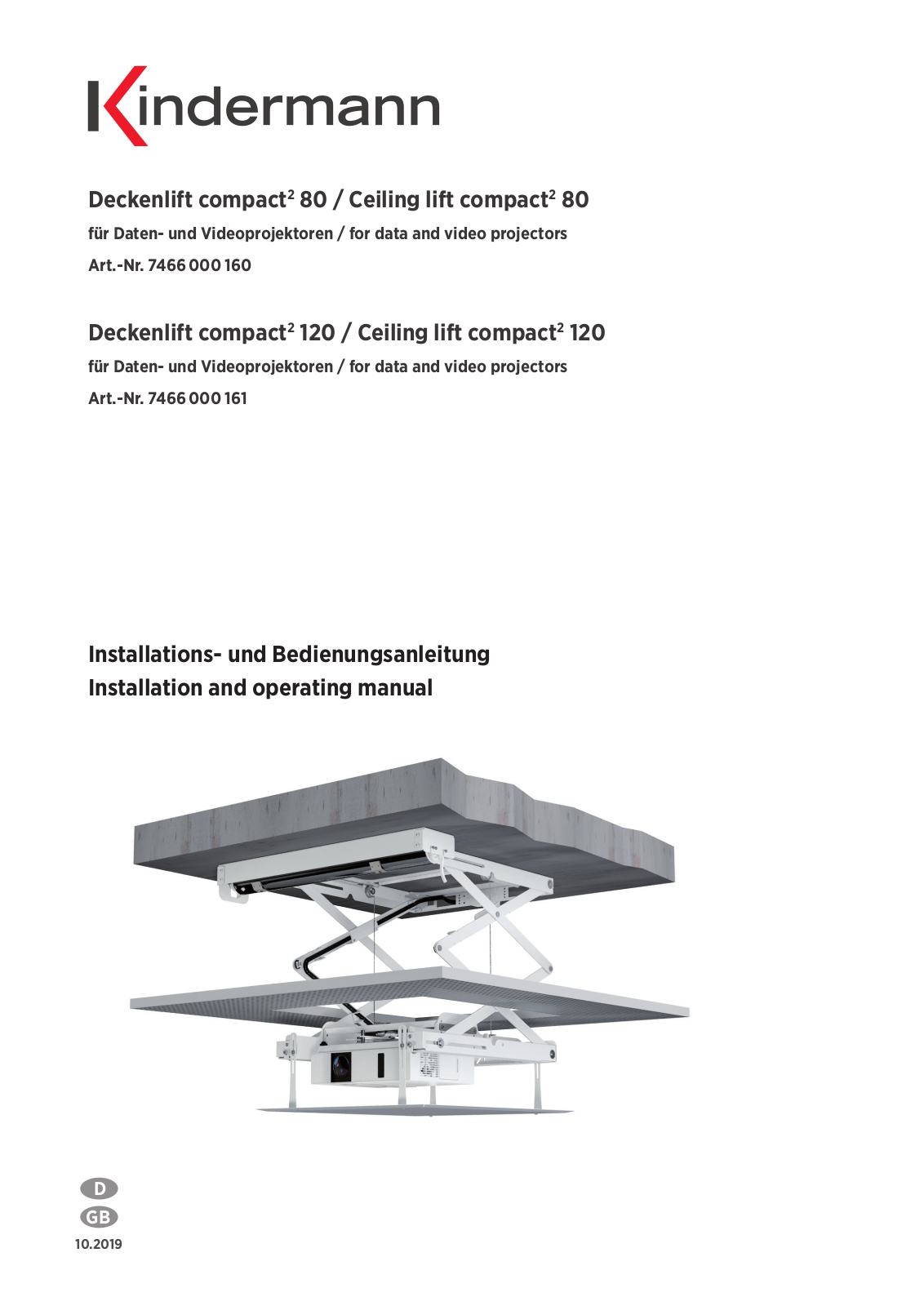 Kindermann Deckenlift Compact 80², Deckenlift Compact 120² operation manual