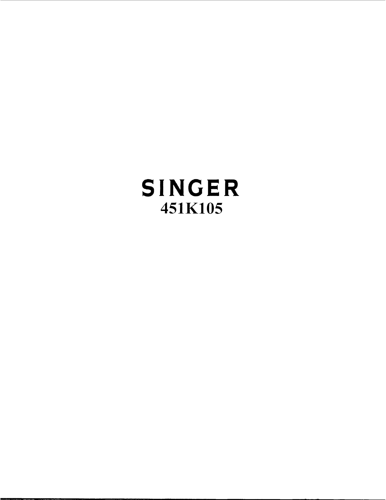 SINGER 451K105 Parts List