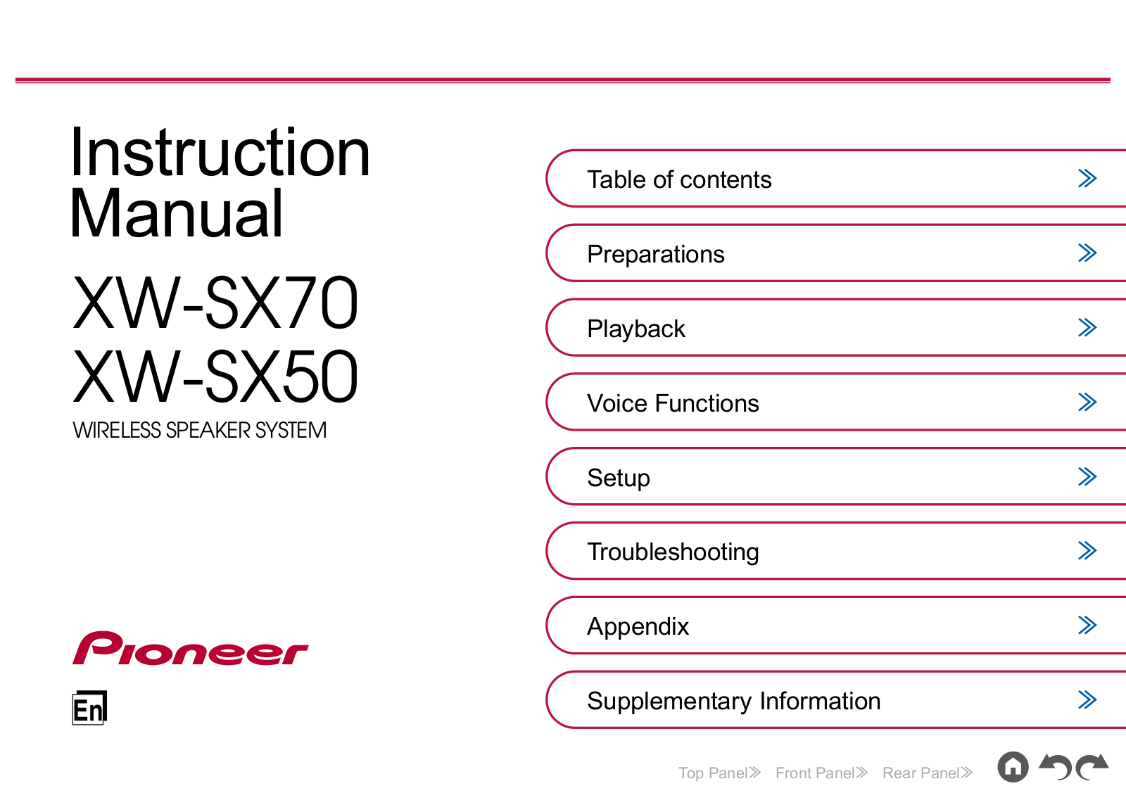 Pioneer XW-SX70, XW-SX50 User manual