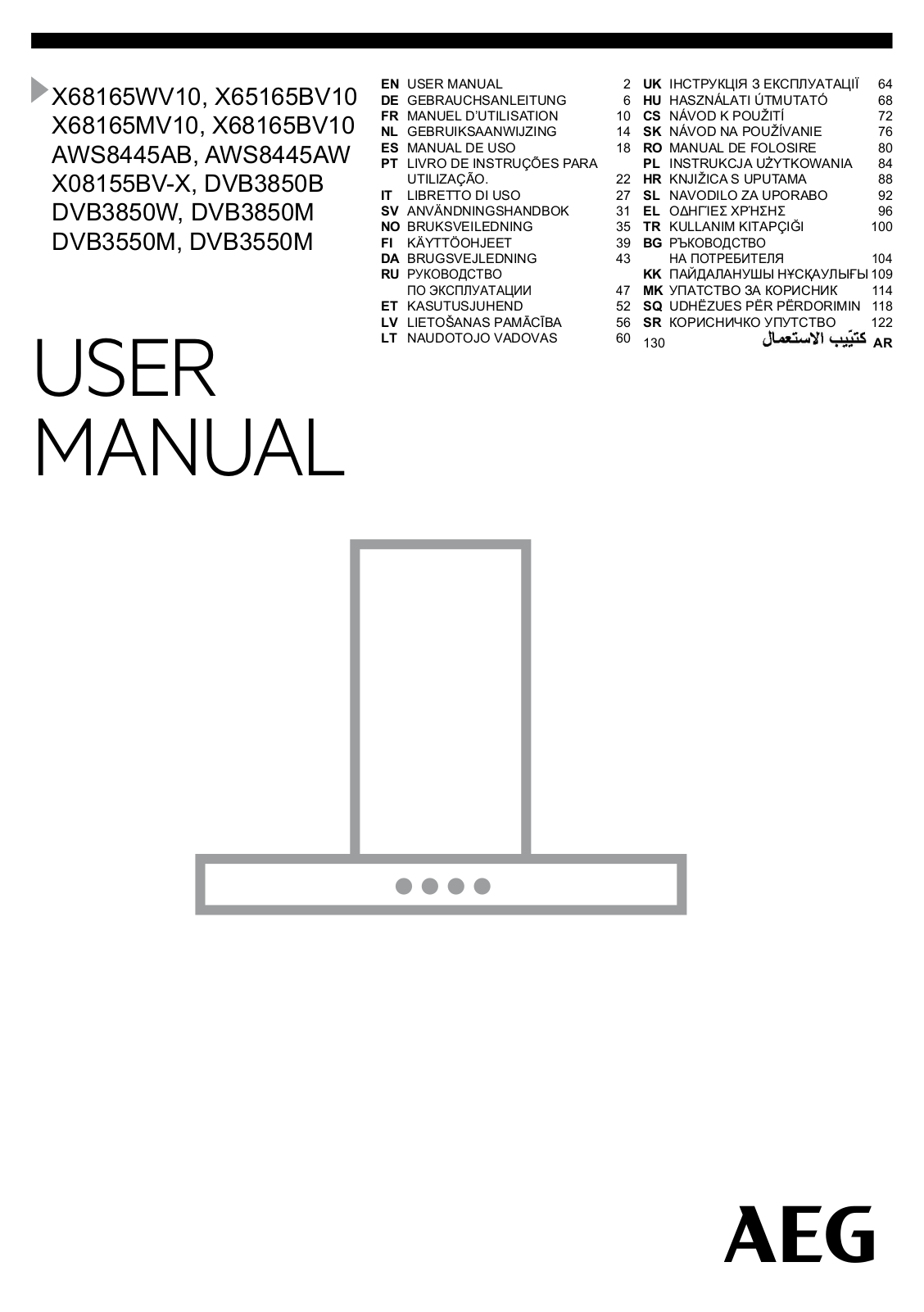 AEG X68165WV10, X65165BV10, X68165MV10, X68165BV10, AWS8445AB User Manual