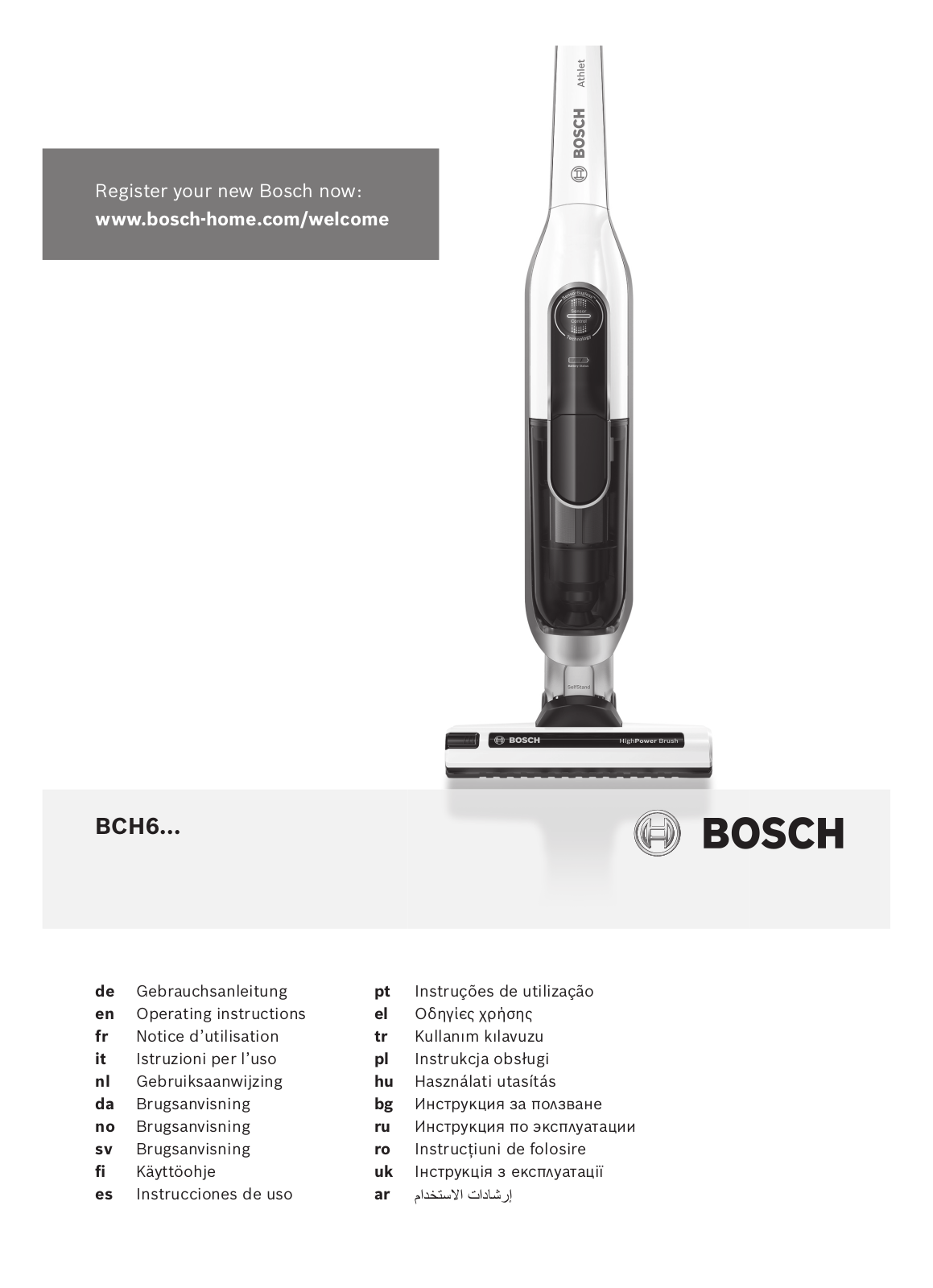 Bosch BCH61840GB Instruction manual