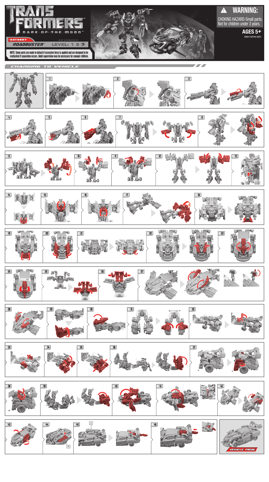 HASBRO Transformers DOTM Roadbuster User Manual