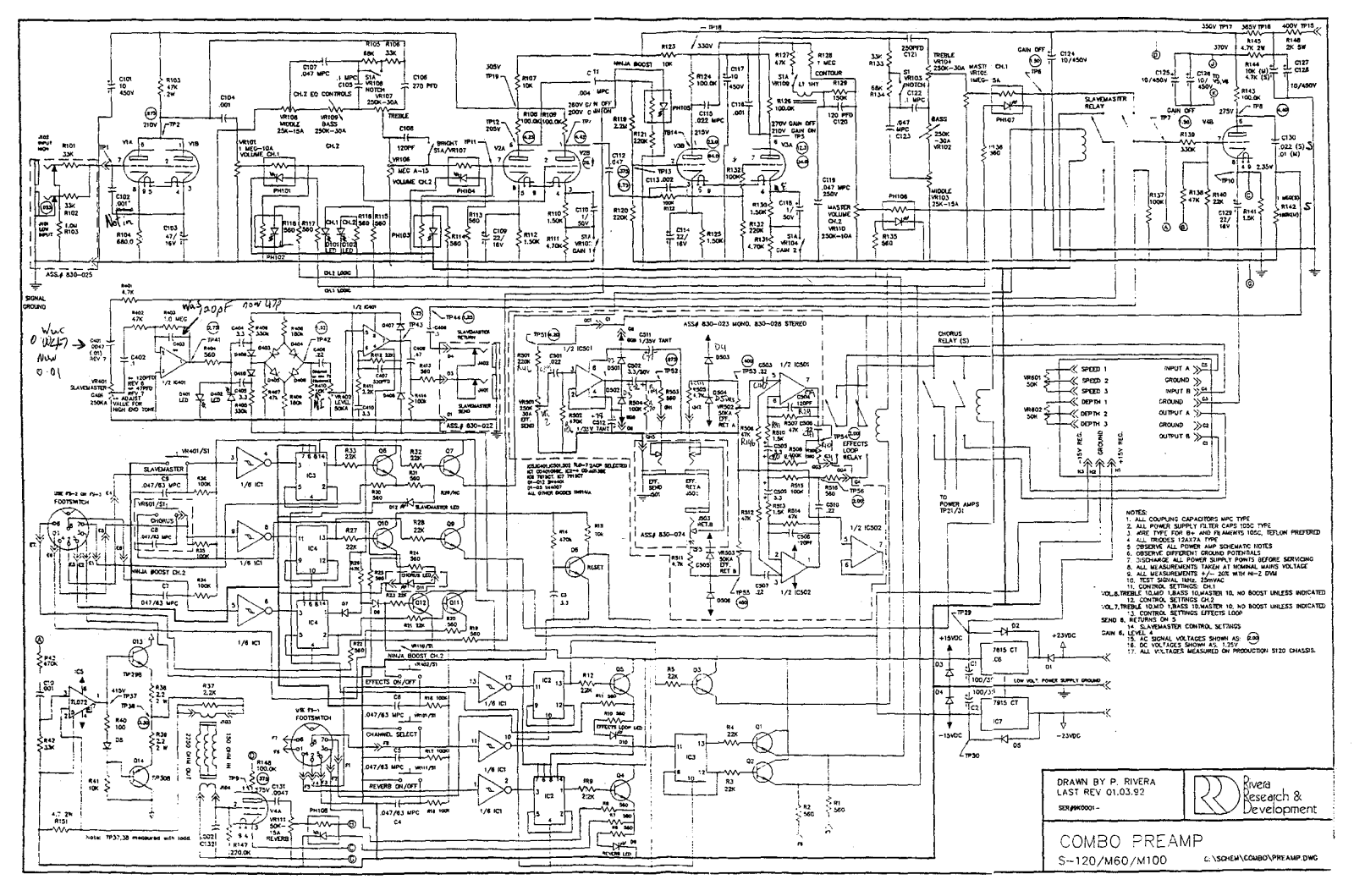 Rivera s 120, m60, m100 schematic - ManualMachine.com