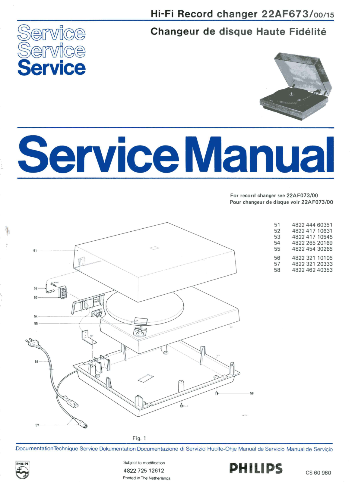 Philips 22AF673 Schematic