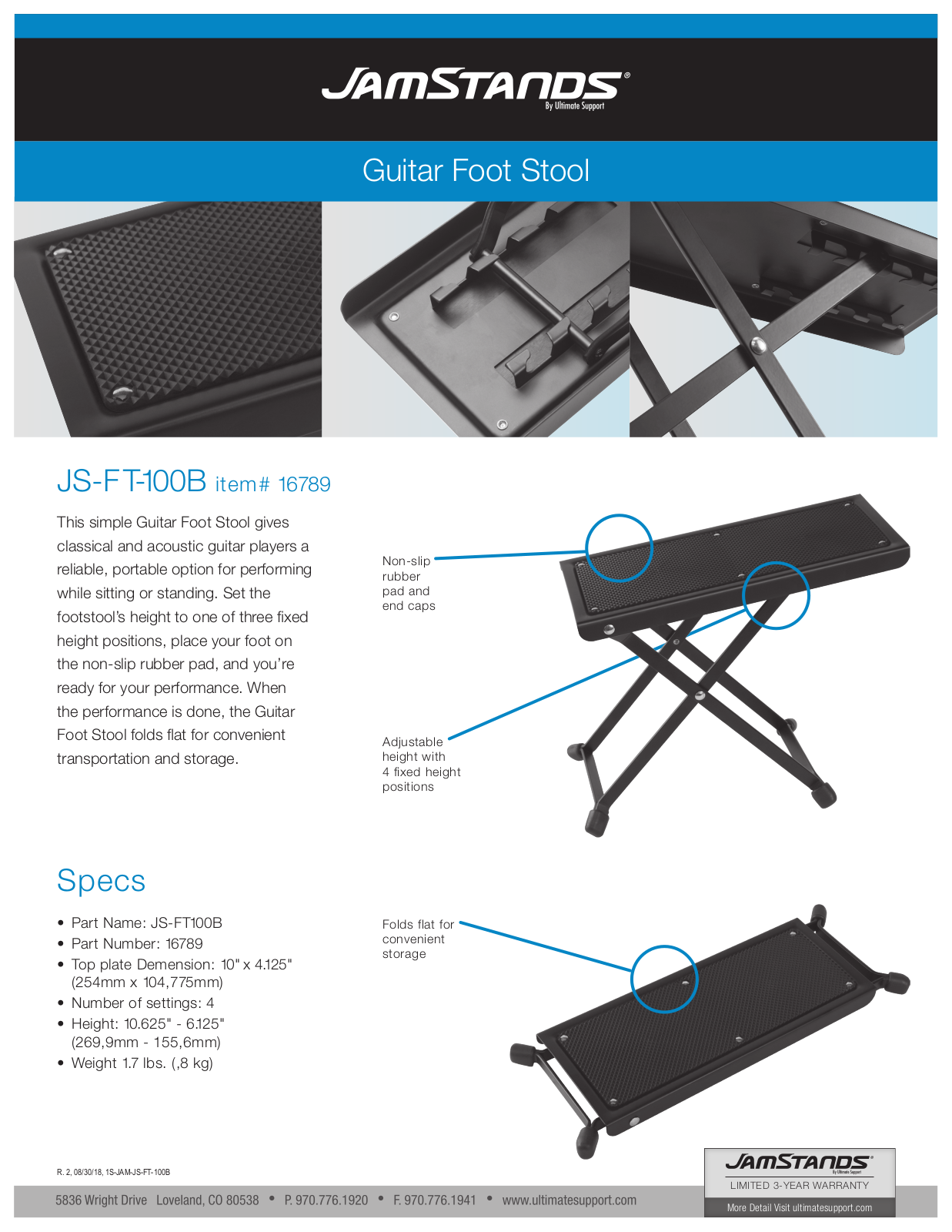 Ultimate Support JS-FT100B Users Manual - ManualMachine.com