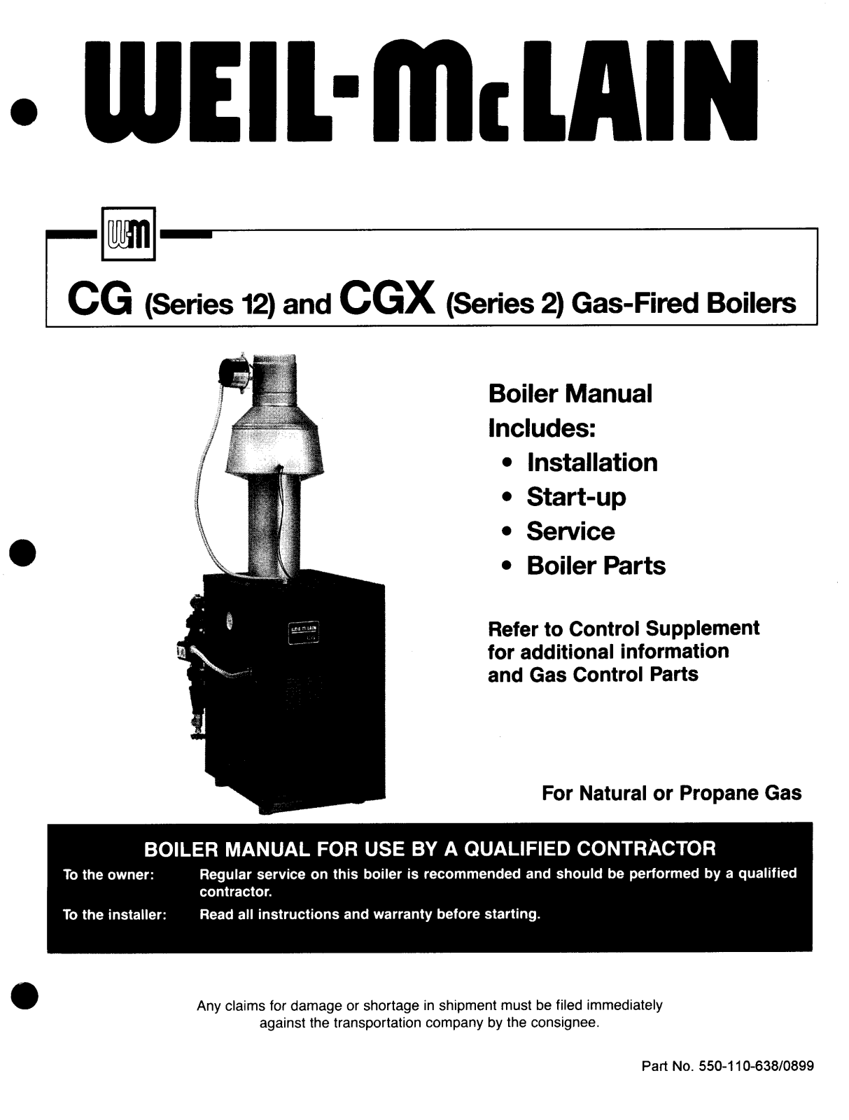 Weil-McLain CGX-2, CG-12 User Manual